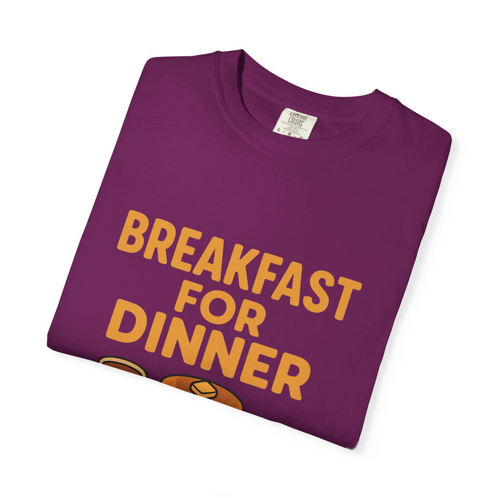 Whimsical Breakfast For Dinner T-Shirt, Foodie Gift, Funny Dinner Shirt, Comfort Wear, Casual Tee for Food Lovers