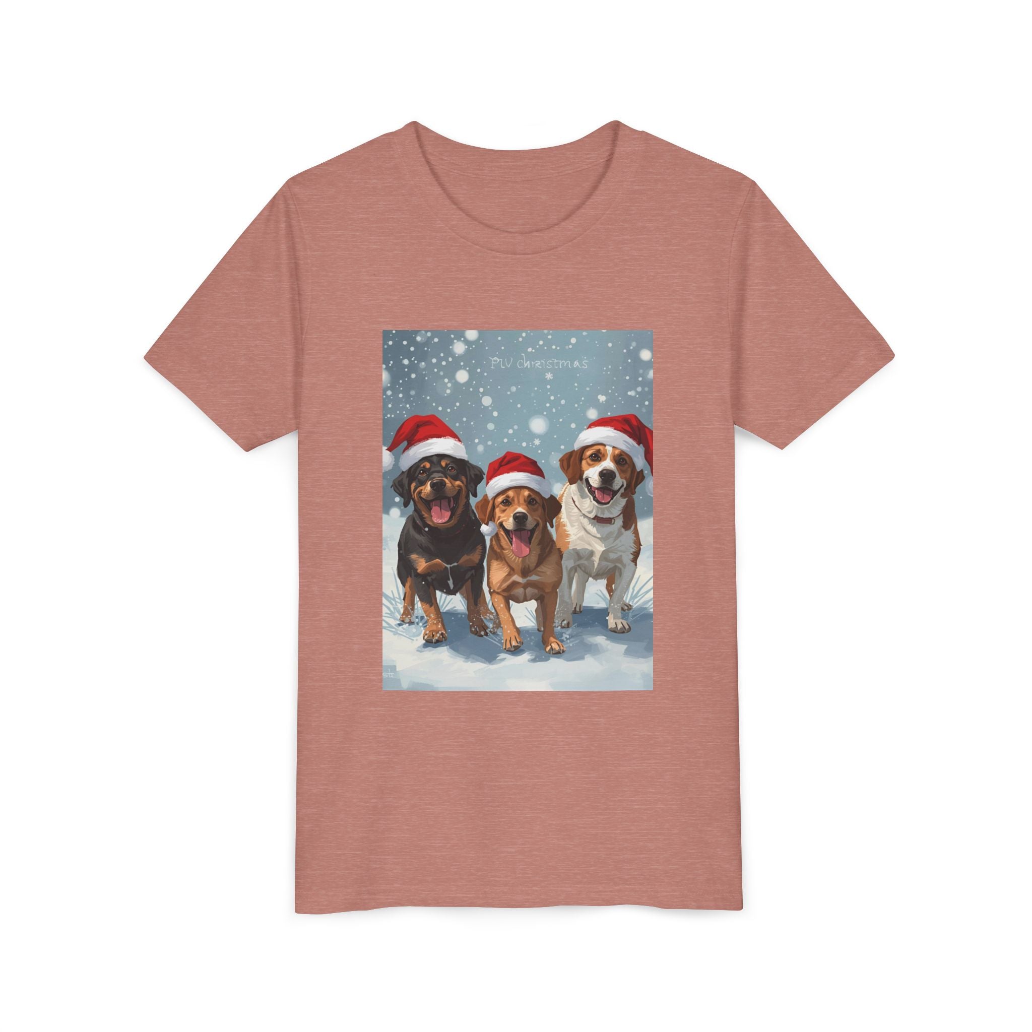 Cute Christmas Dogs Youth Short Sleeve Tee