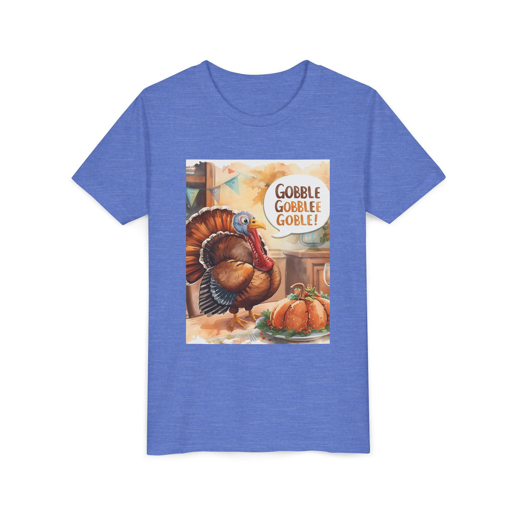 Thanksgiving Turkey Youth Tee, Gobble Gobble Shirt, Kids Thanksgiving Apparel, Fall Celebration Tee, Funny Turkey Shirt