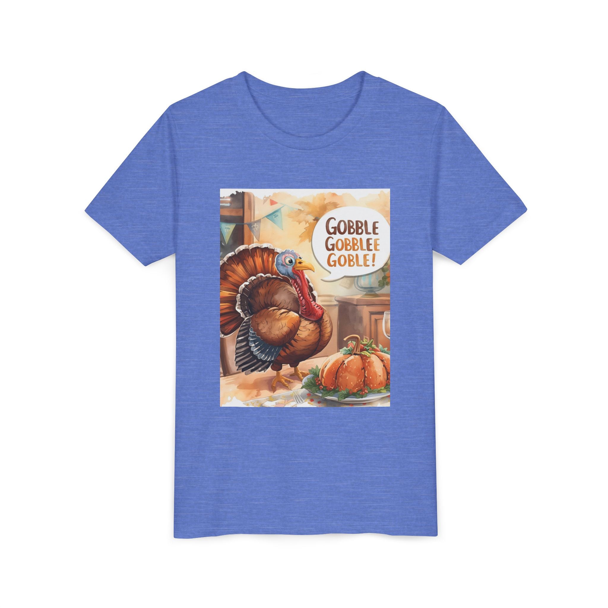 Thanksgiving Turkey Youth Tee, Gobble Gobble Shirt, Kids Thanksgiving Apparel, Fall Celebration Tee, Funny Turkey Shirt