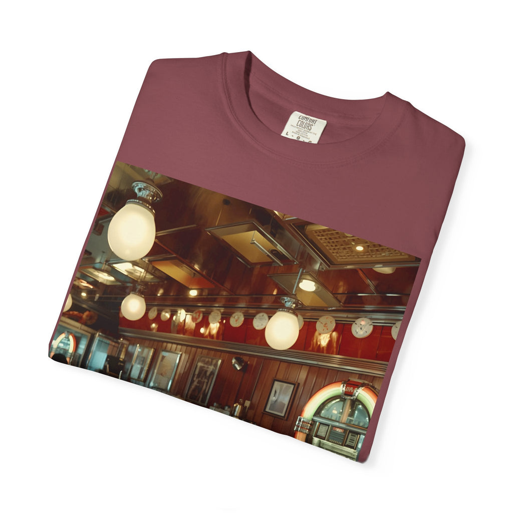 Cozy Cafe Vibe T-Shirt | Unisex Garment-Dyed Tee for Casual Outings, Vintage Style, Ice Cream Lovers, Retro Aesthetic, Everyday Wear