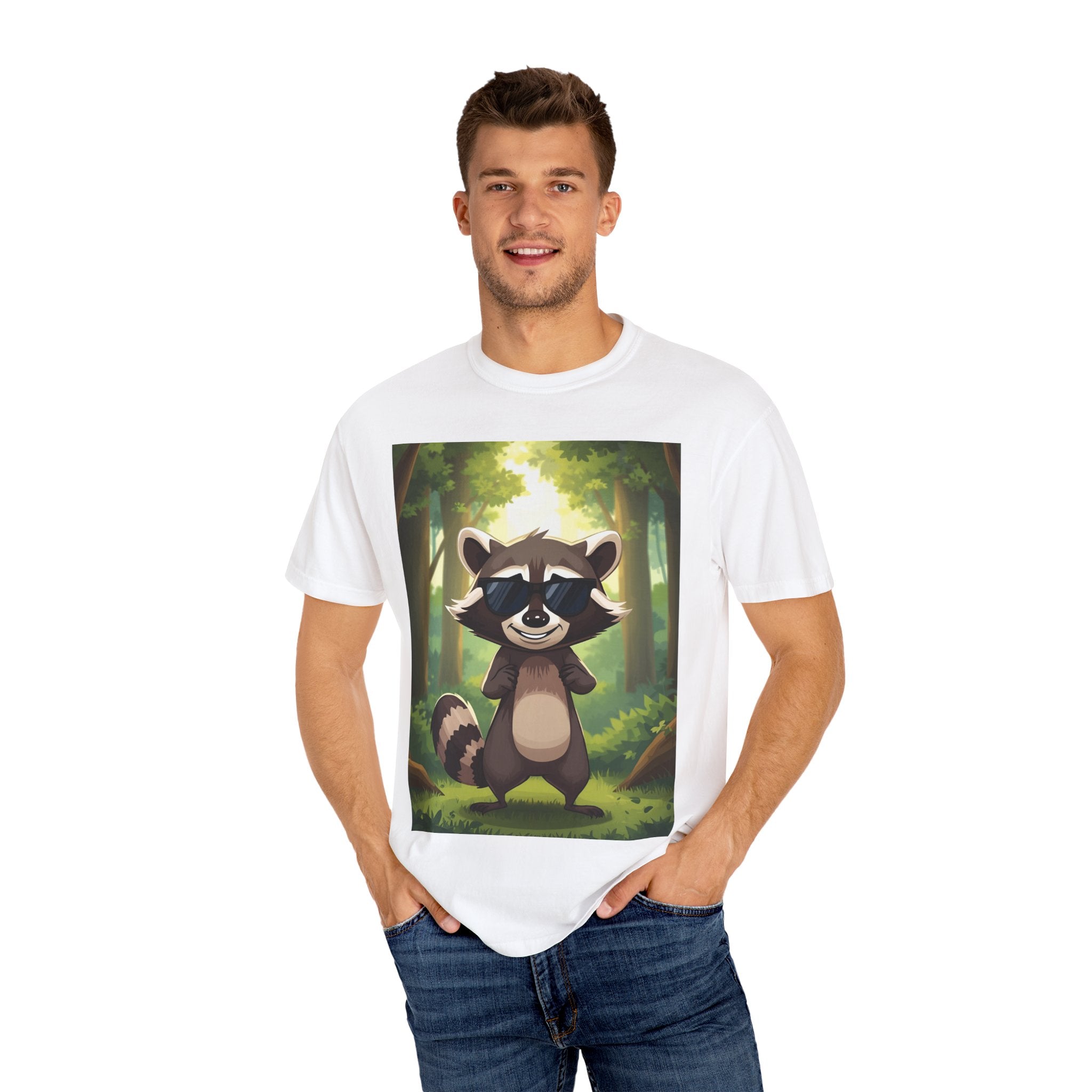 Whimsical Raccoon T-Shirt, Fun Nature Tee, Unisex Forest Shirt, Gift for Animal Lovers, Cute Wildlife Apparel