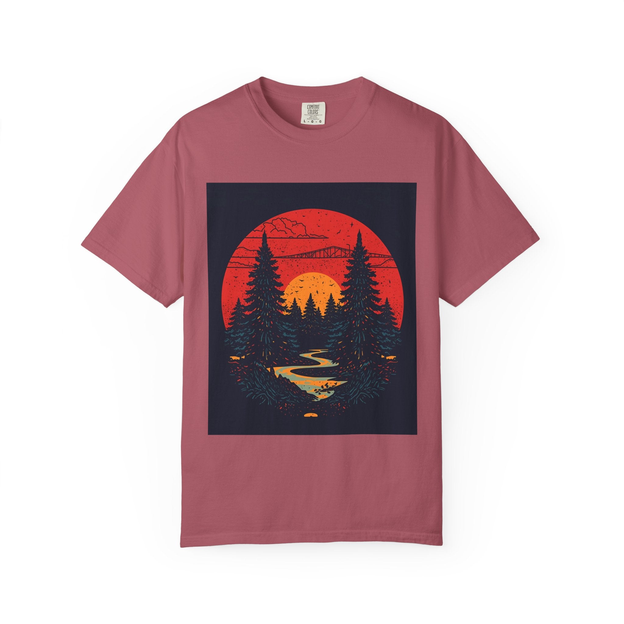 Nature Sunset Unisex T-shirt, Outdoor Adventure Tee, Camping Shirt, Hiking Gear, Mens and Womens Apparel
