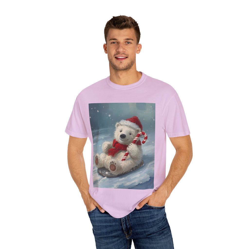 Cozy Christmas Bear T-Shirt, Winter Apparel, Holiday Gift, Family Matching Tee, Cute Polar Bear Design, Festive Outfit