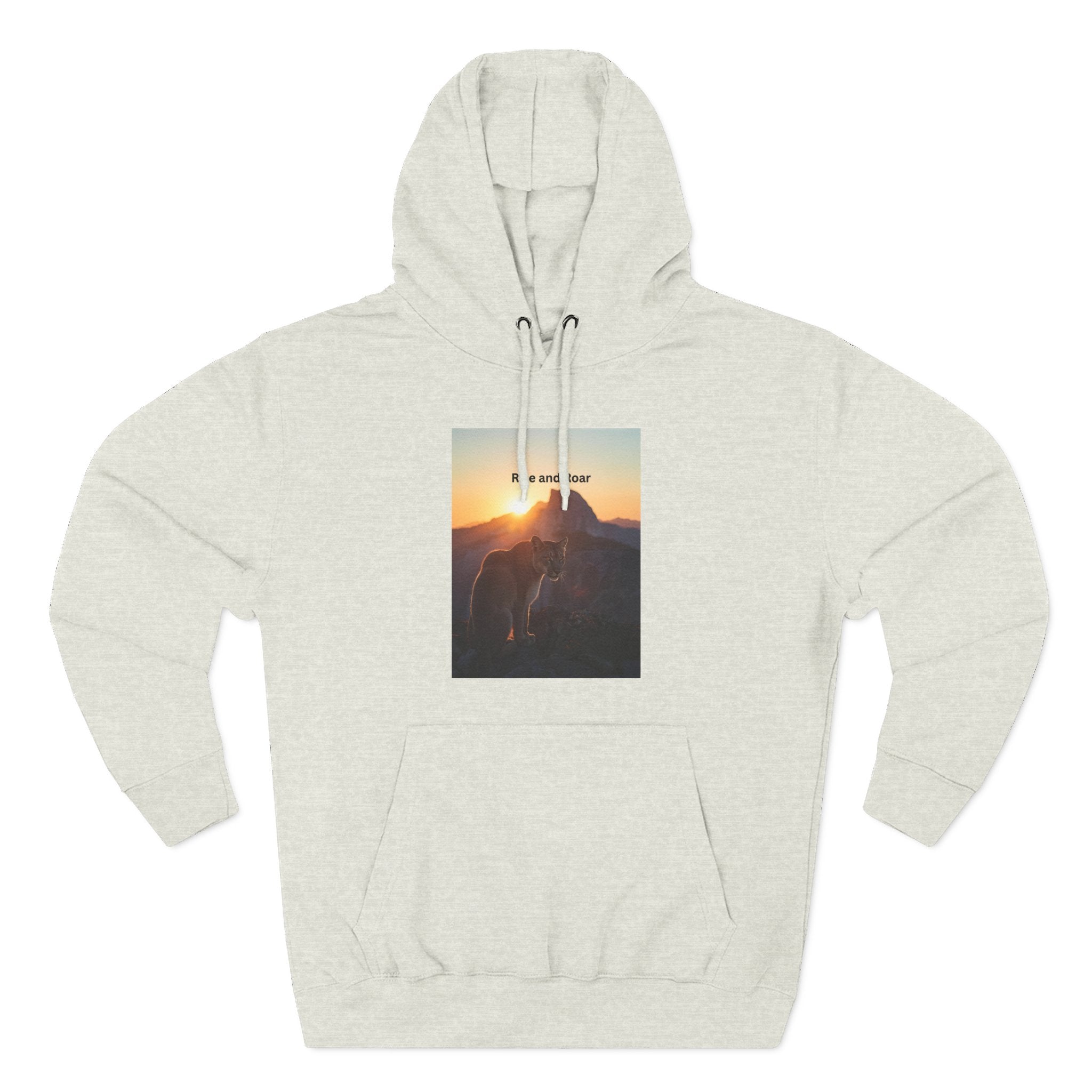 Rise And Roar Sunset Adventure Fleece Hoodie, Cozy Outdoor Hoodie, Travel Apparel, Nature Lover Gift, Comfortable Sweatshirt, Perfect for Bonfires