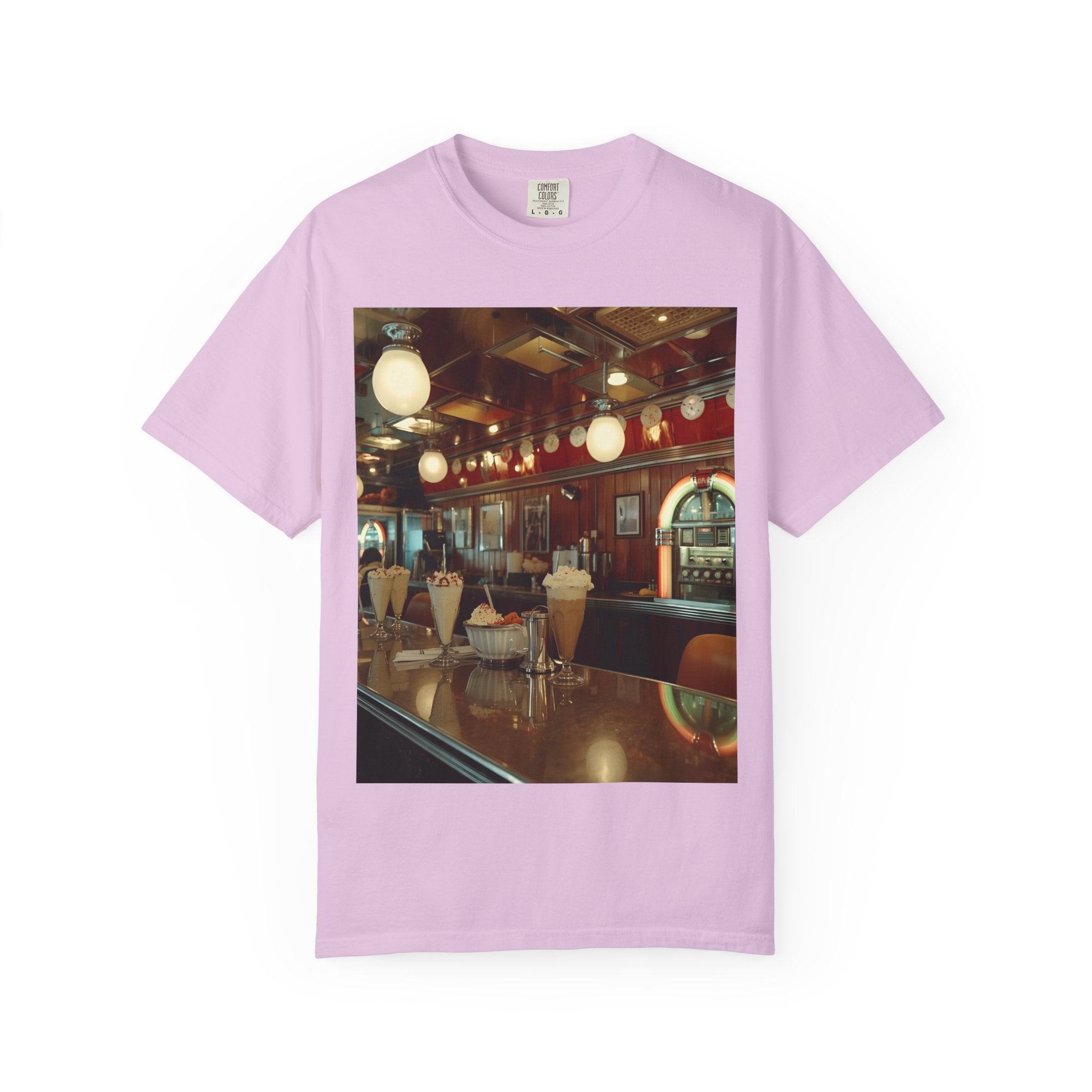Cozy Cafe Vibe T-Shirt | Unisex Garment-Dyed Tee for Casual Outings, Vintage Style, Ice Cream Lovers, Retro Aesthetic, Everyday Wear