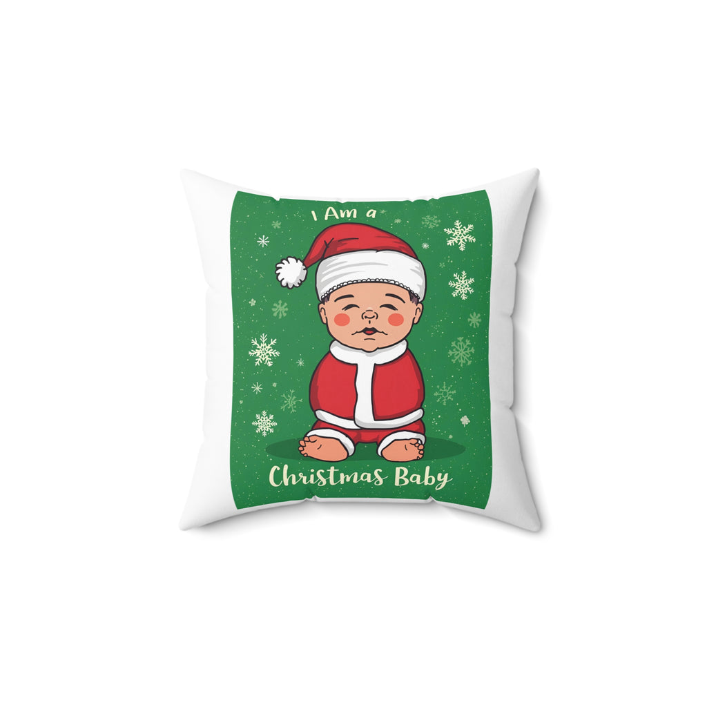 Christmas Baby Pillow, Holiday Decor, Cute Nursery Cushion, Baby Shower Gift, Child's Room Accent, Festive Home Decor