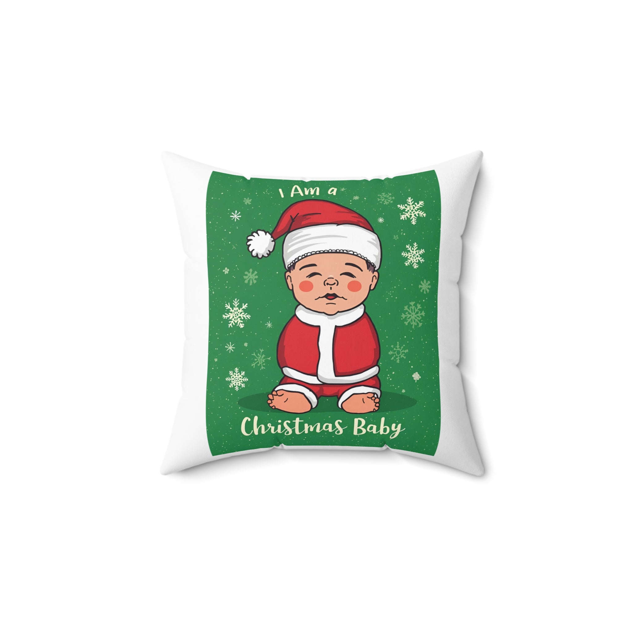 Christmas Baby Pillow, Holiday Decor, Cute Nursery Cushion, Baby Shower Gift, Child's Room Accent, Festive Home Decor