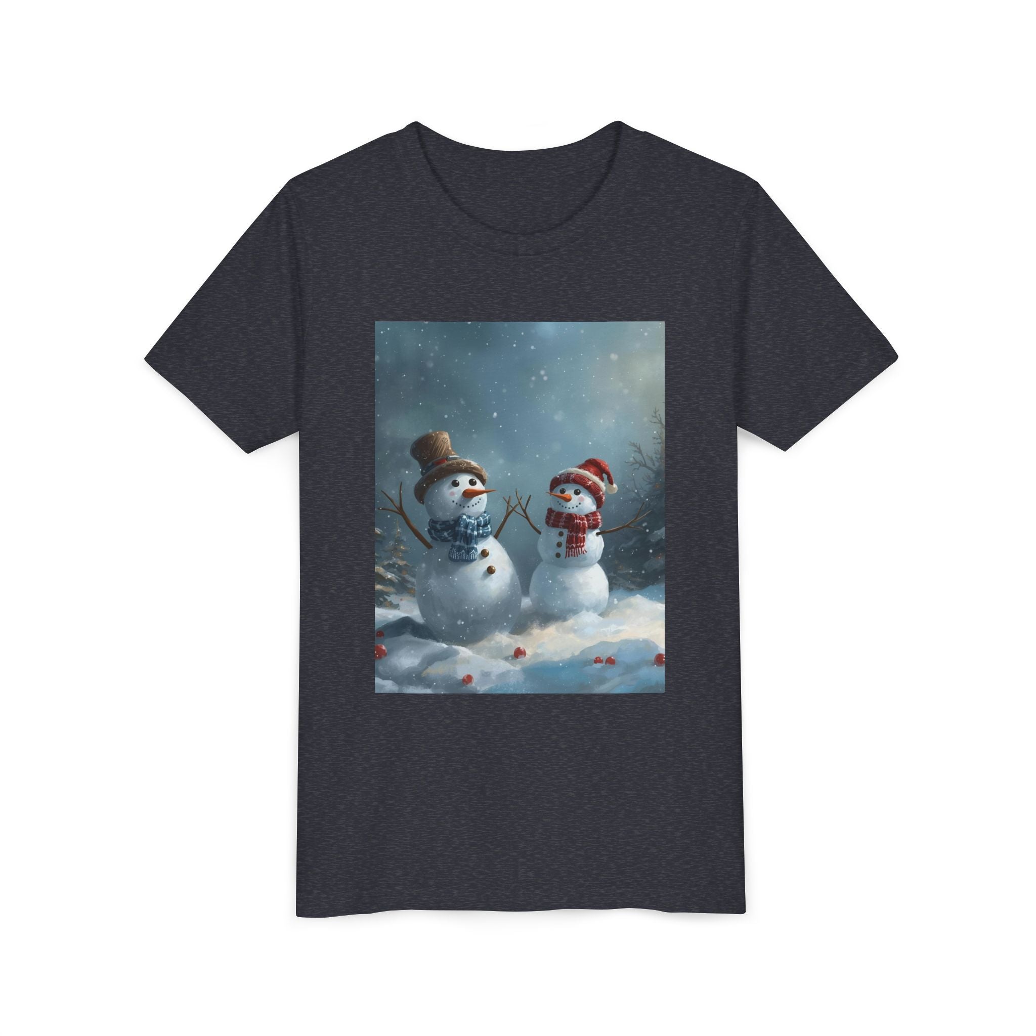 Youth Christmas Snowman Tee, Winter T-Shirt, Christmas Gift, Holiday Apparel, Kids Winter Wear, Cute Snowman Design