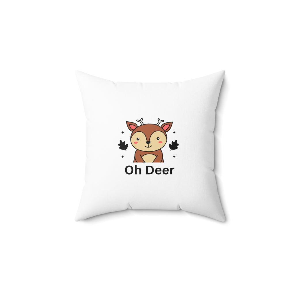 Whimsical Deer Pillow - Cozy Home Decor, Seasonal Accent, Cute Gift for Nature Lovers, Fall Decor, Animal Themed Cushion