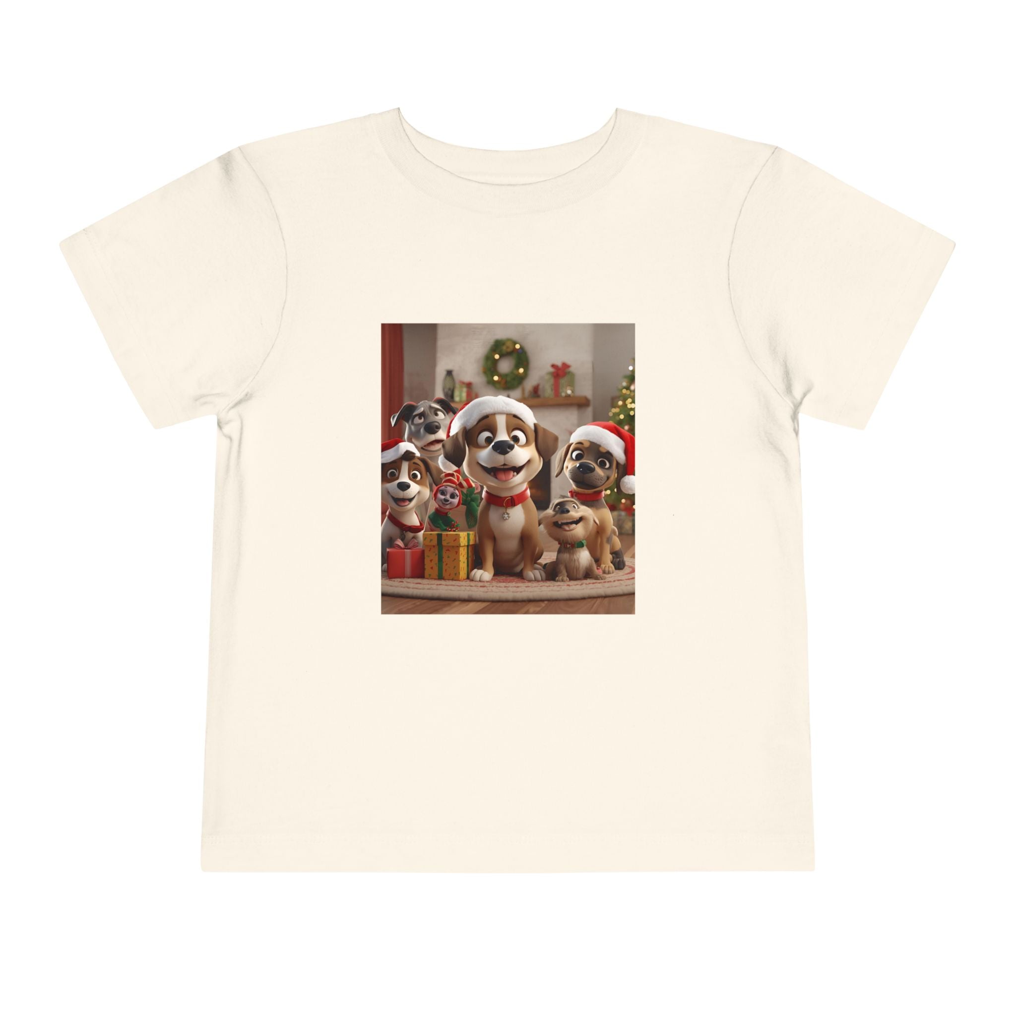 Cute Christmas Festive Puppy Toddler Tee, Cute Dog Christmas Shirt, Kids Holiday Clothing, Animal Lover Gift, Birthday Outfit