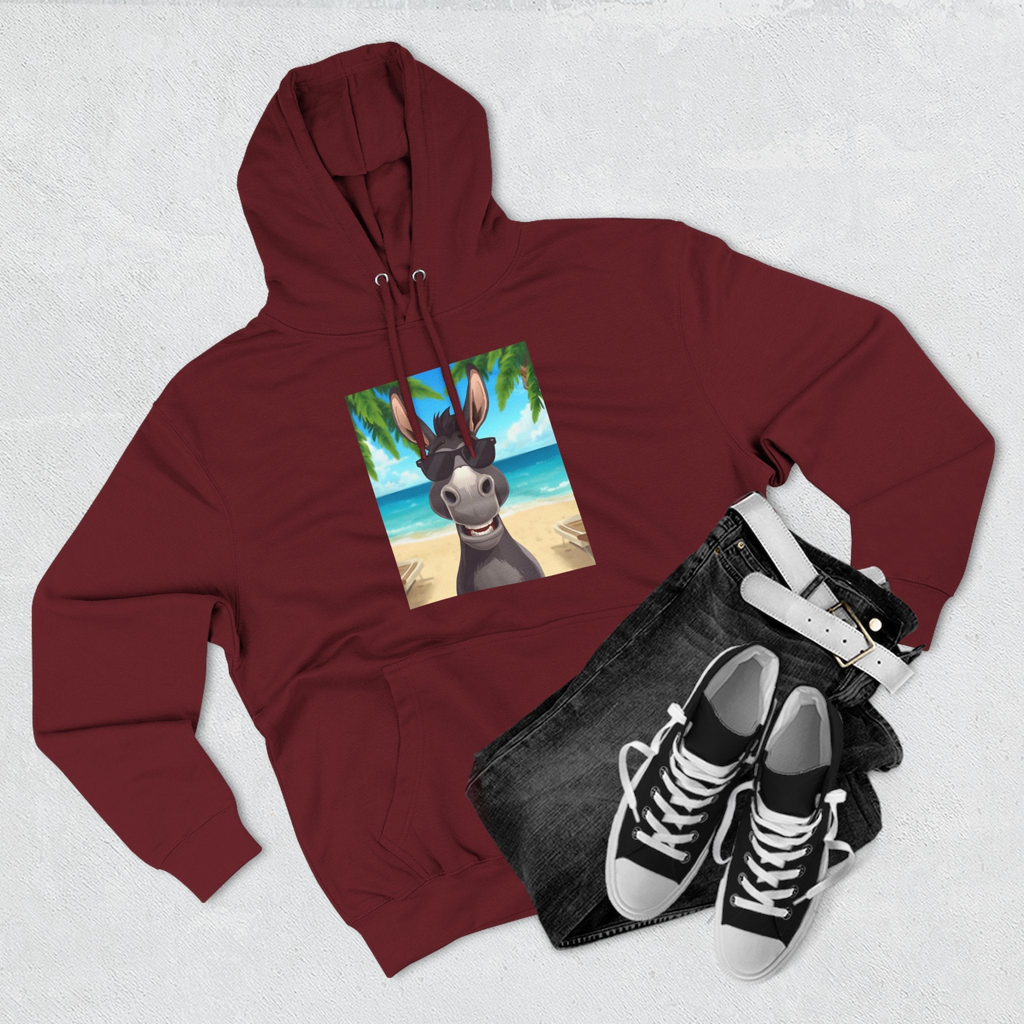 Donkey Beach Vibe Three-Panel Fleece Hoodie