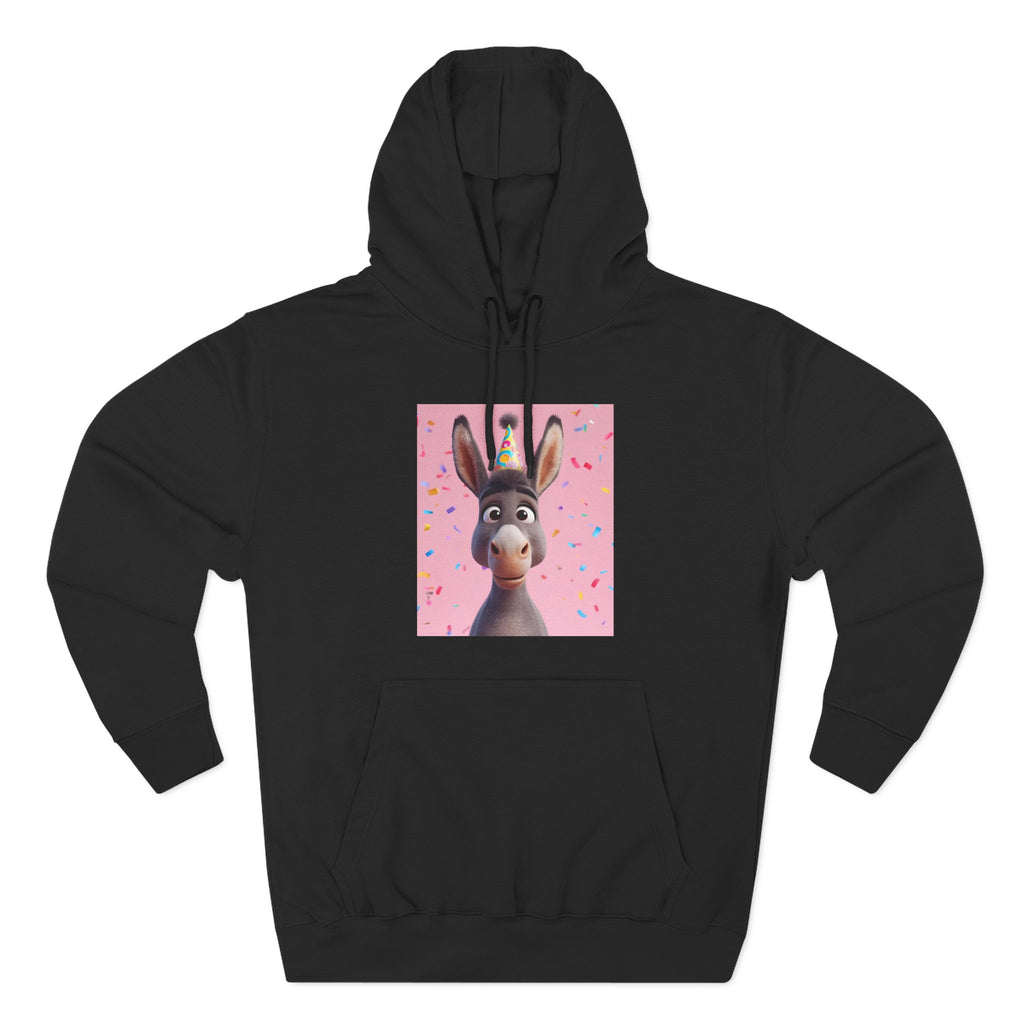 Donkey Birthday Three-Panel Fleece Hoodie
