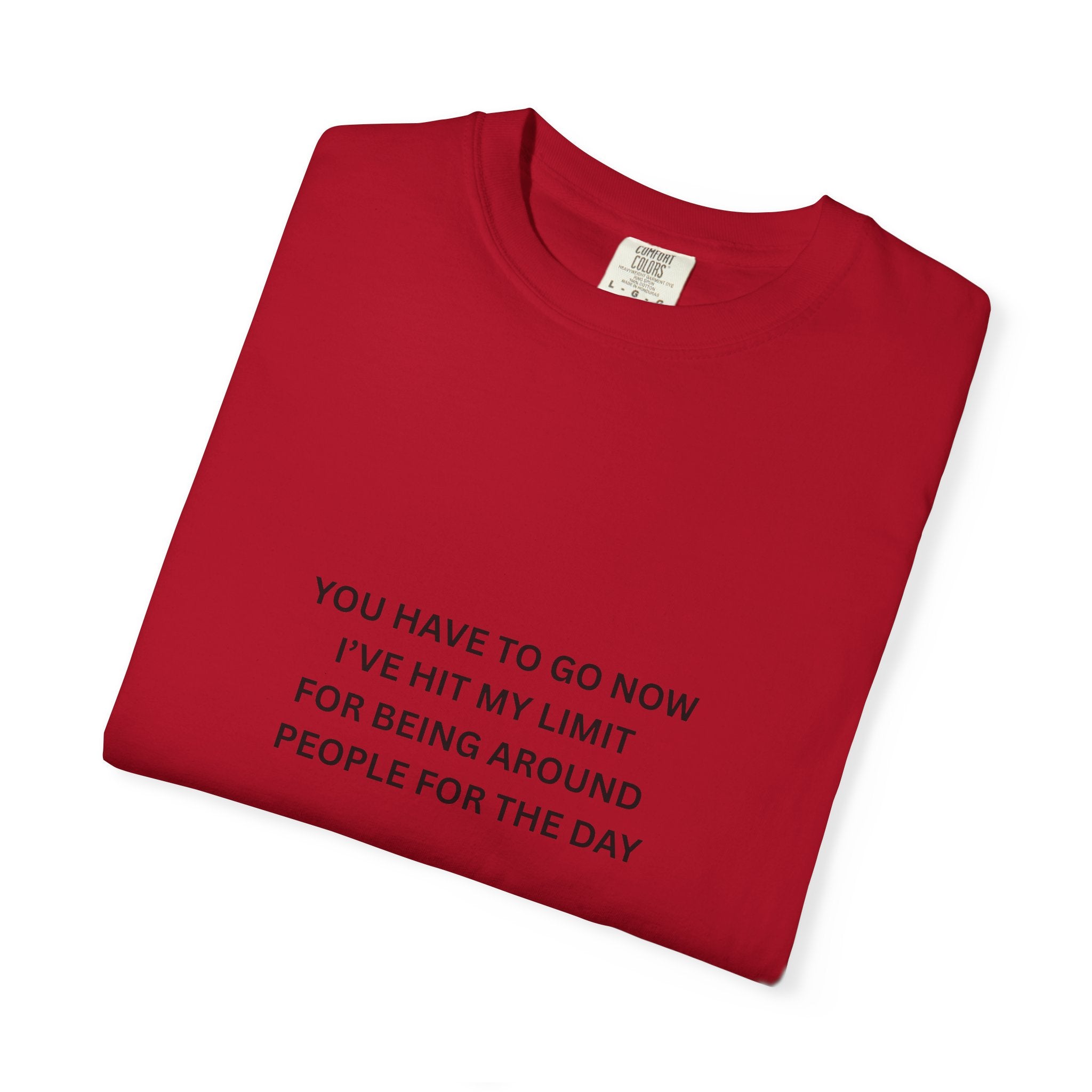 You Have To Go Now I've Hit My Limit For Being Around People For The Day Unisex Garment-Dyed T-shirt
