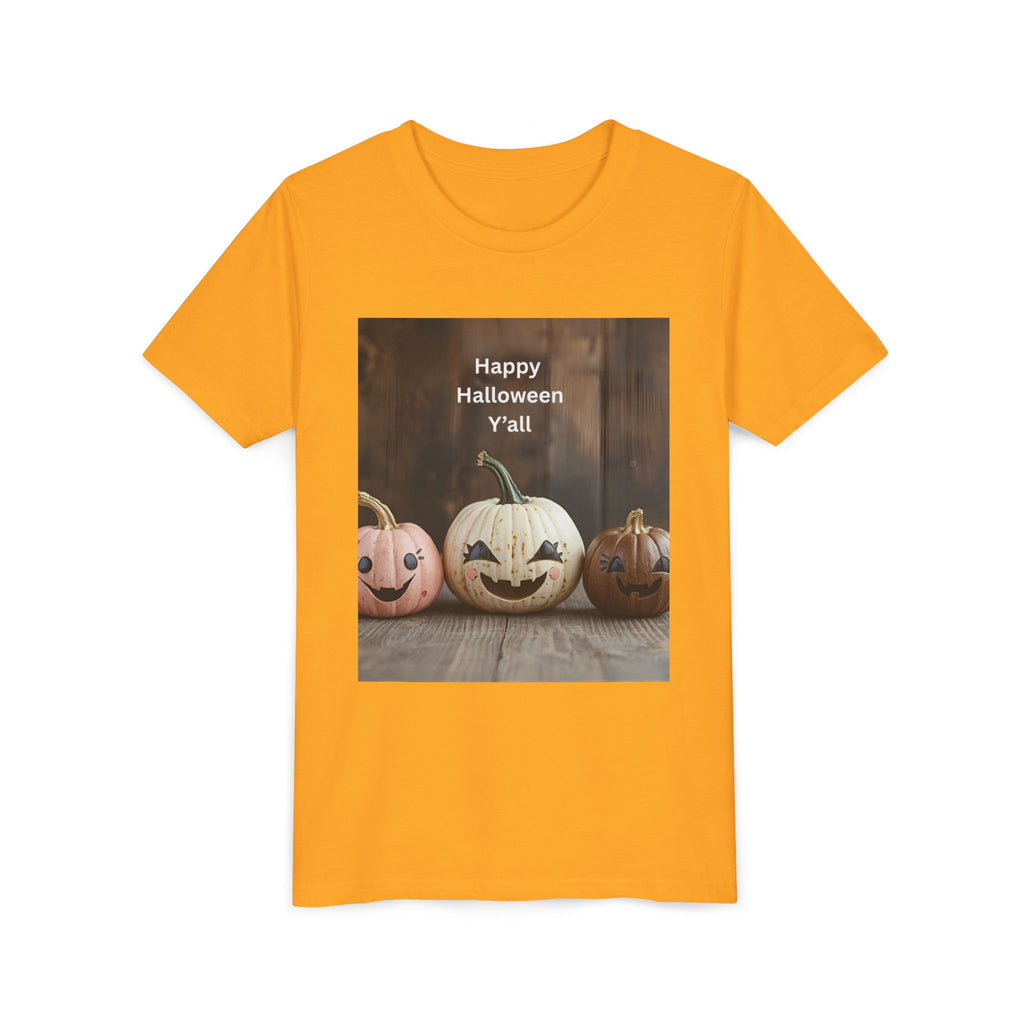 Happy Halloween Youth Tee, Kids Halloween Shirt, Pumpkin T-Shirt, Fall Festival Apparel, Trick or Treat Wear, Spooky Season Top