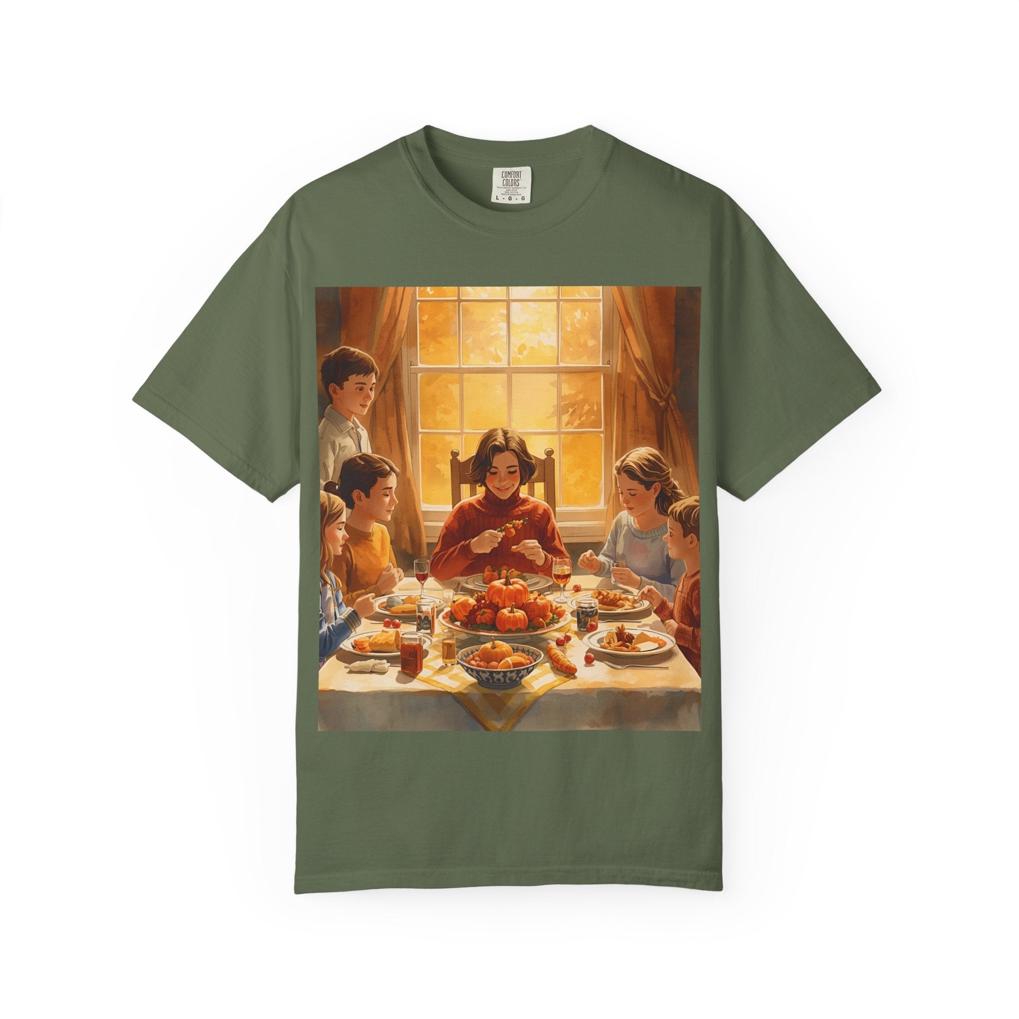 Thankful Family Dinner T-shirt, Unisex Tee, Fall Apparel, Cozy Top, Gift for Thanksgiving Lovers, Family Gathering Shirt