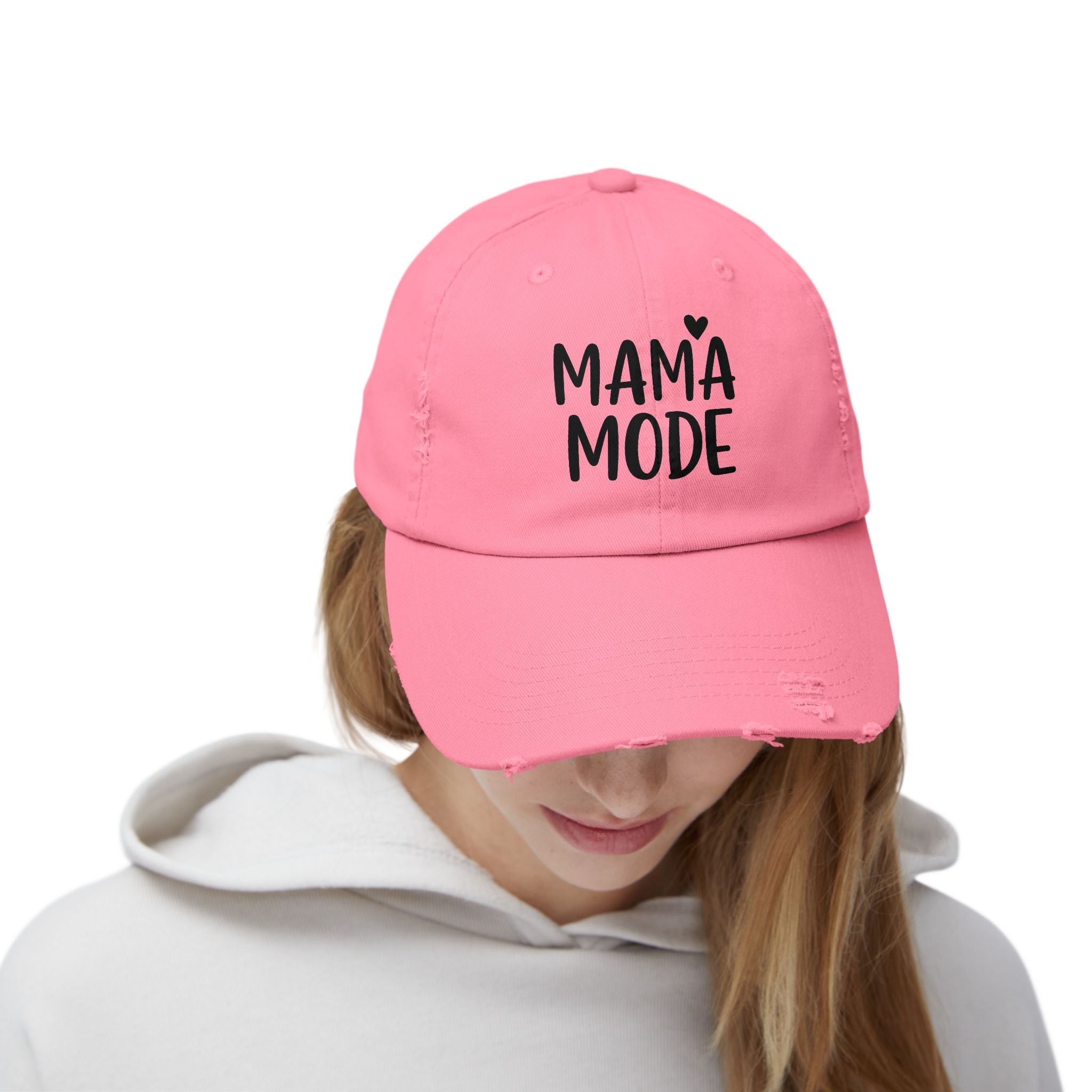 Mama Mode Distressed Cap — Casual Mom Baseball Hat