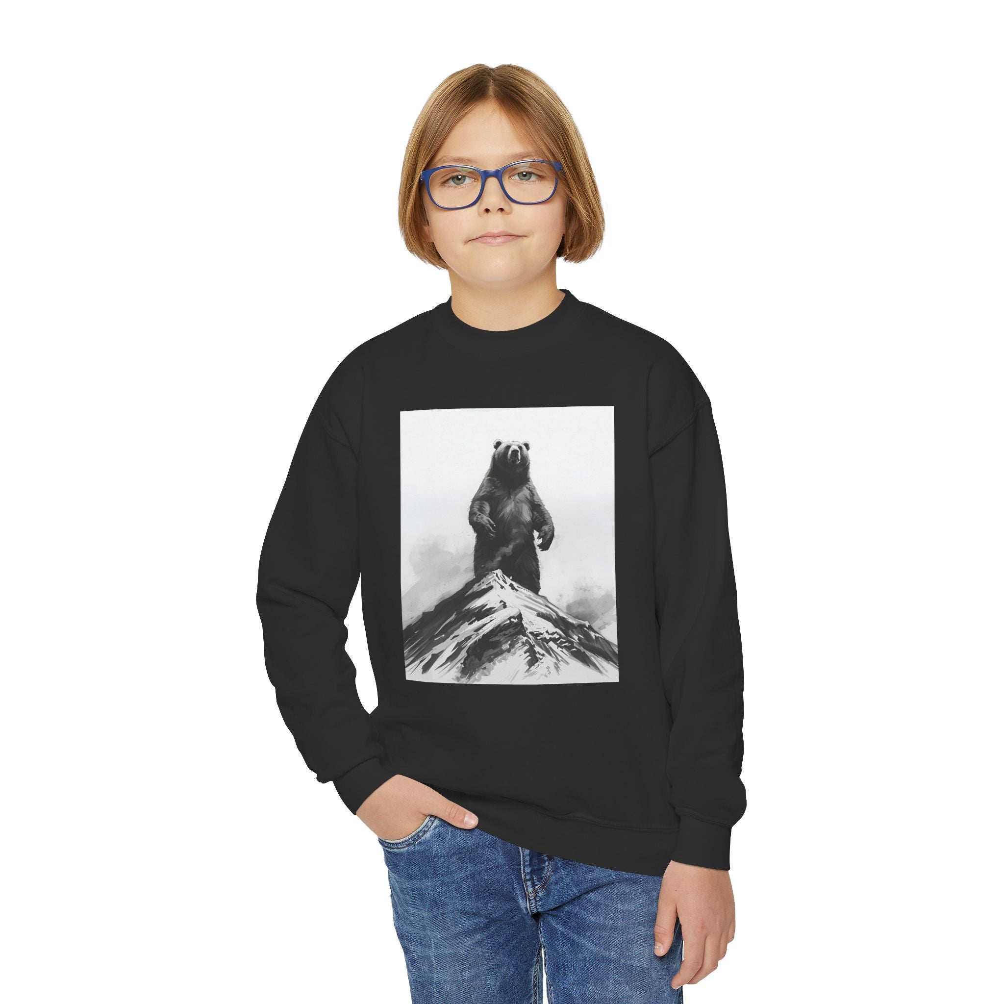Bear Mountain Snow Youth Crewneck Sweatshirt
