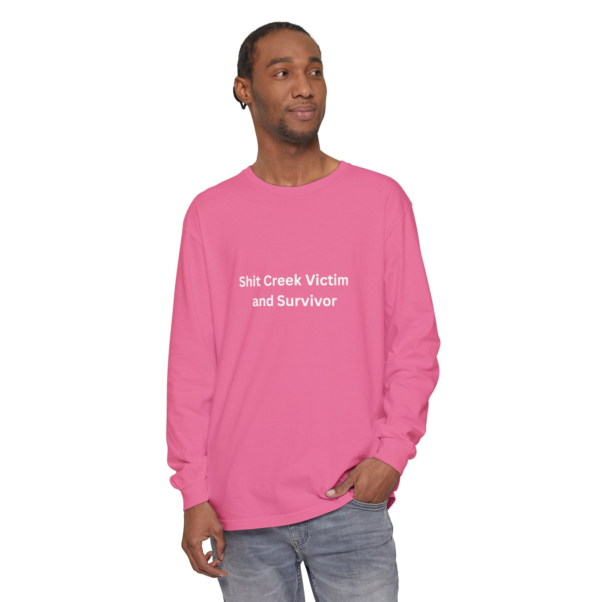 Shit Creek Survivor Long Sleeve T-Shirt, Funny Gift, Casual Wear, Humor Shirt, Birthday Gift, Unisex Apparel