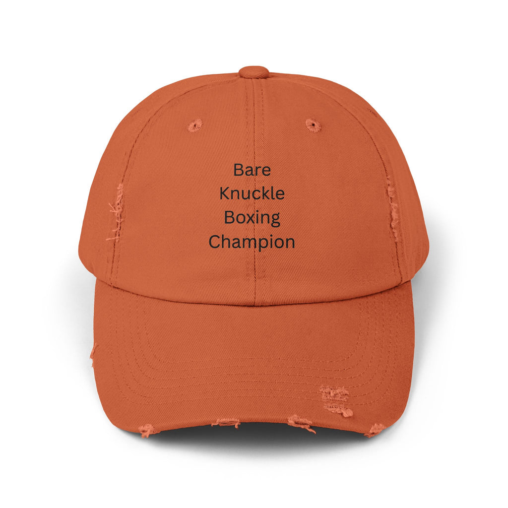 Bare Knuckle Boxing Champion Distressed Cap for Boxing Enthusiasts, Adjustable Hat, Casual Wear, Sports Gift, Vintage Style, Unisex Headwear