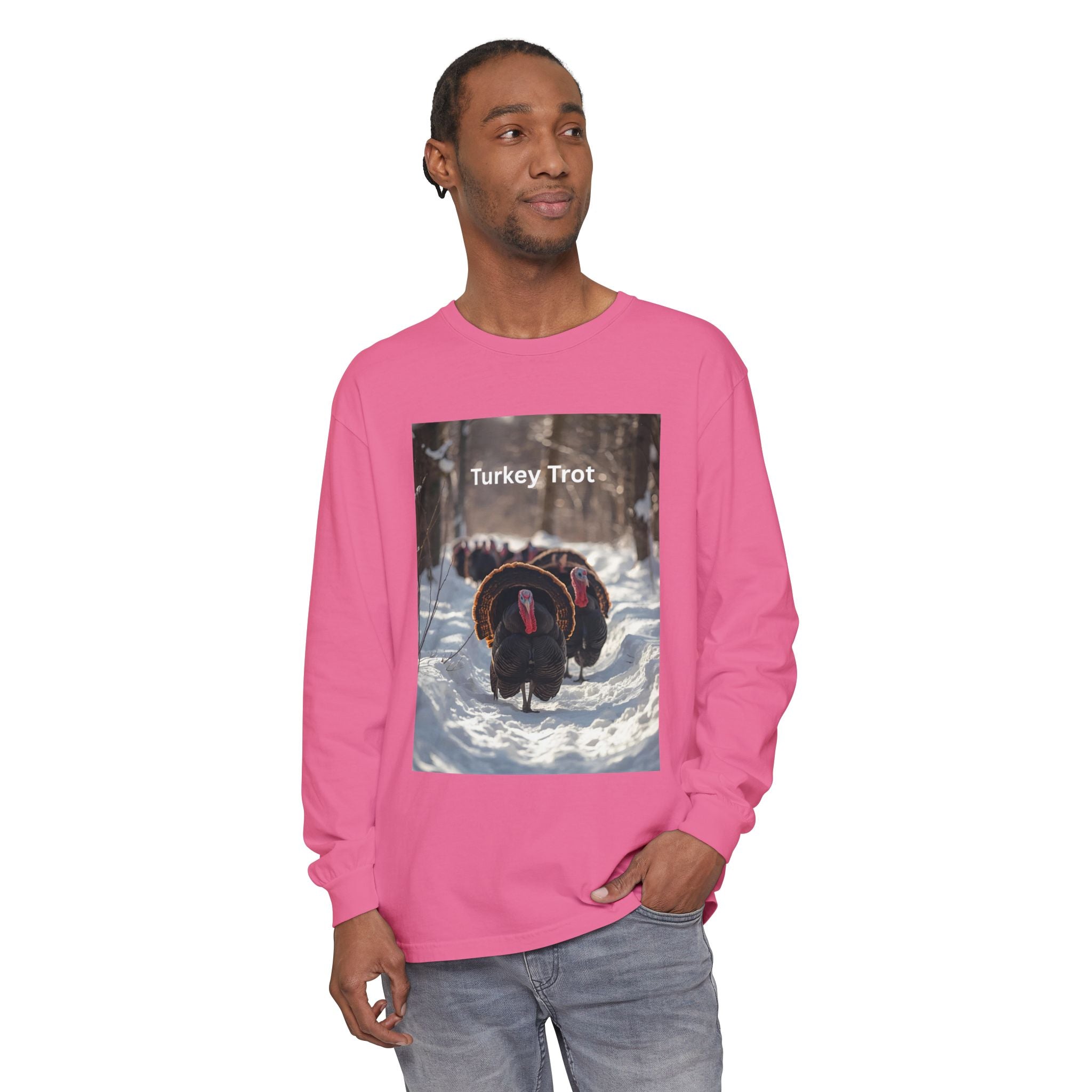 Turkey Trot Long Sleeve T-Shirt, Fall Festival Apparel, Thanksgiving Celebration Top, Unisex Holiday Shirt, Comfortable Everyday Wear