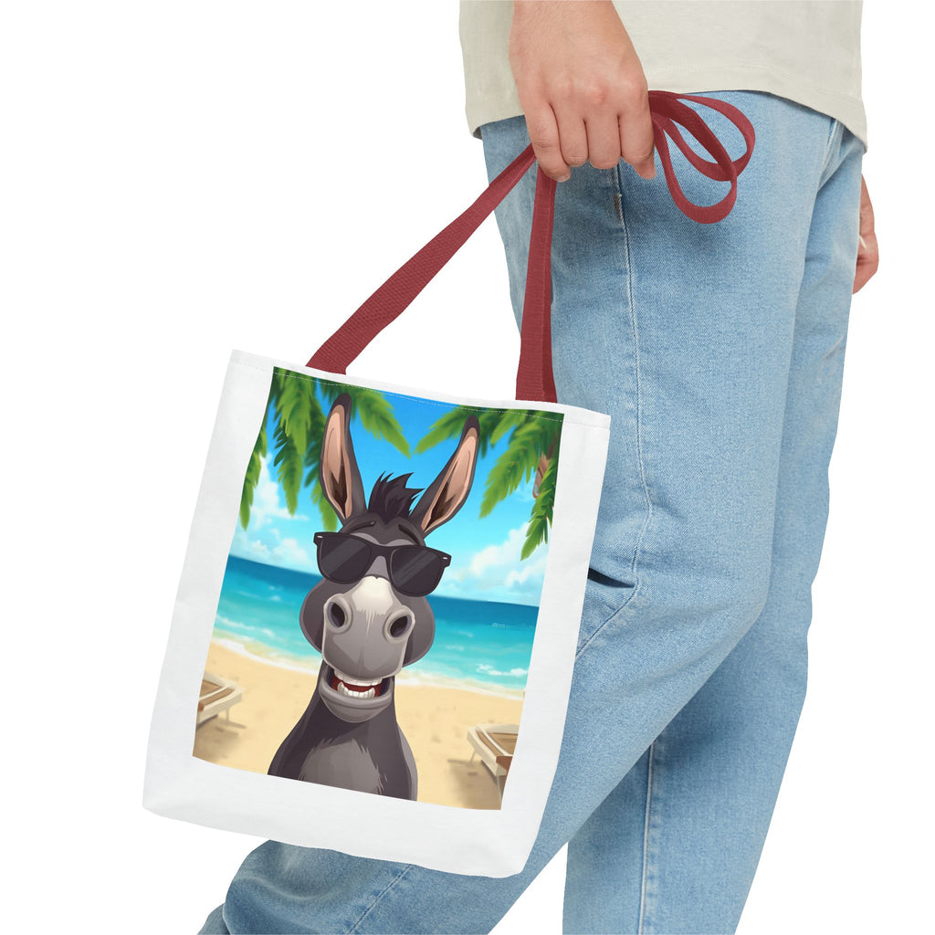 Chill Donkey Tote Bag, Beach Bag, Summer Accessory, Fun Animal Design, Gift for Animal Lovers, Eco-Friendly Shopping Bag