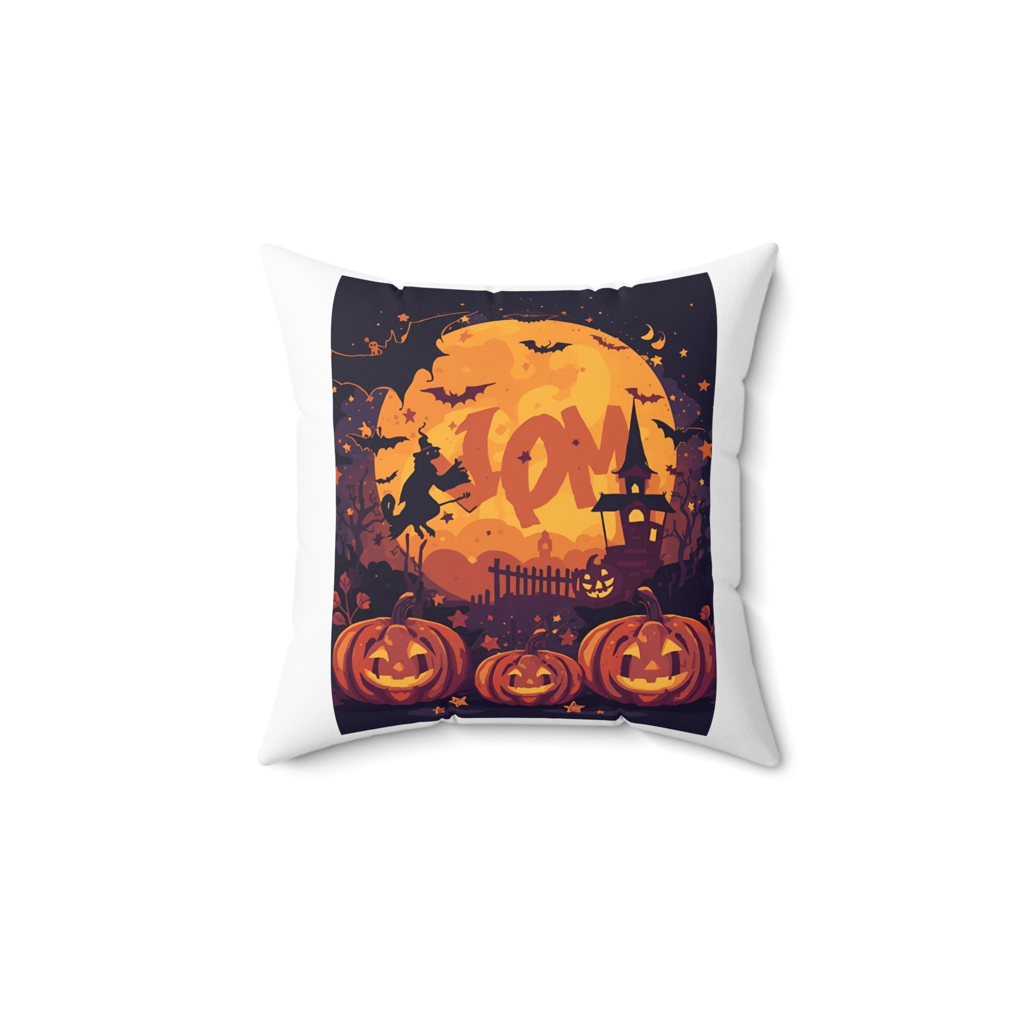 Halloween Joy Decorative Pillow, Spooky Fall Throw Cushion, Autumn Home Decor, Pumpkin Harvest Accent Pillow, Witchy Seasonal Decor