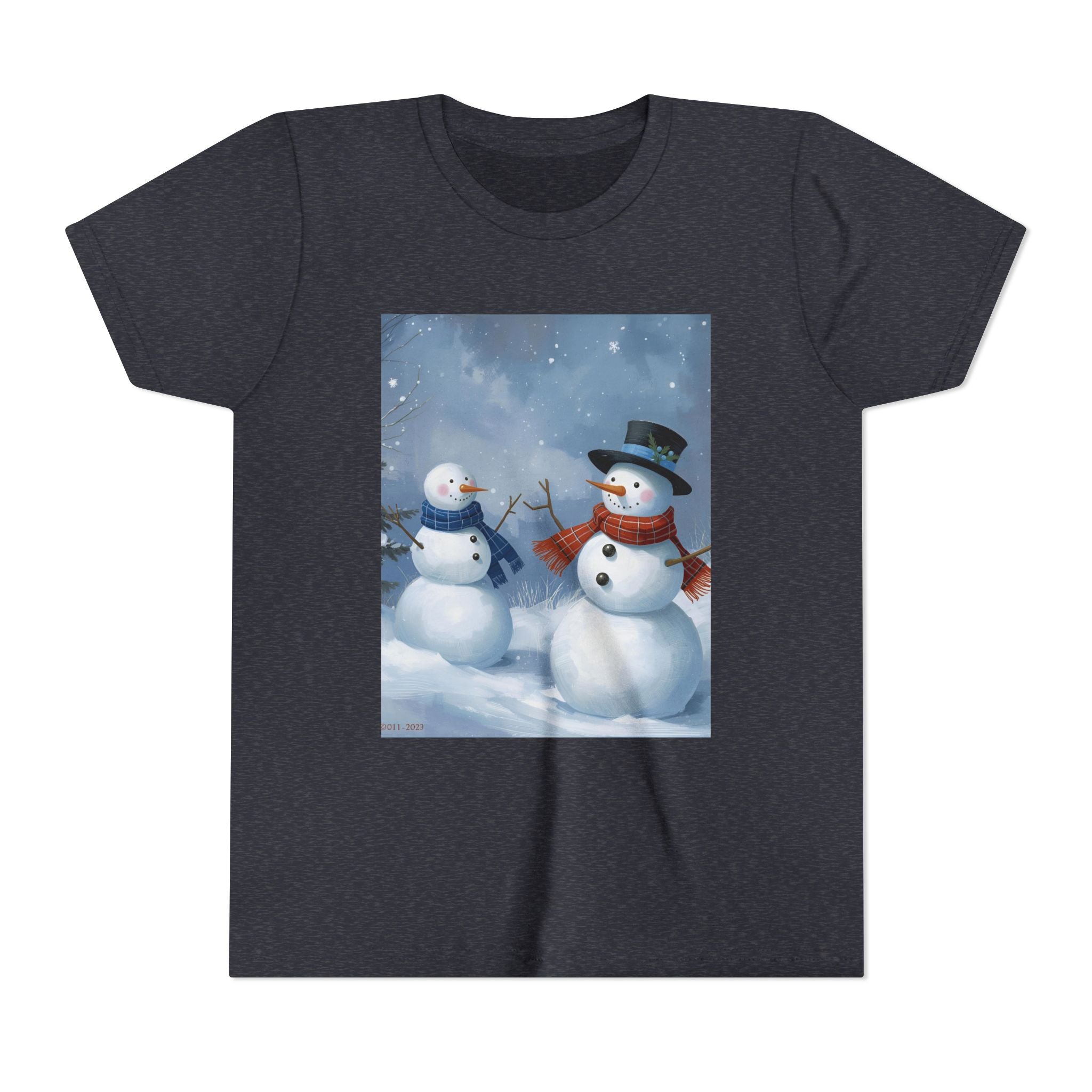Christmas Snowman Family Youth Short Sleeve Tee