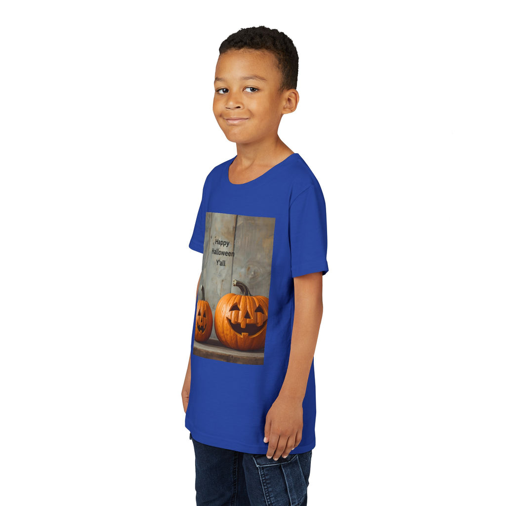 Halloween Pumpkin Youth Tee, Spooky Kids Shirt, Pumpkin Graphic Tee, Fall Celebration Gift, Trick or Treat Outfit