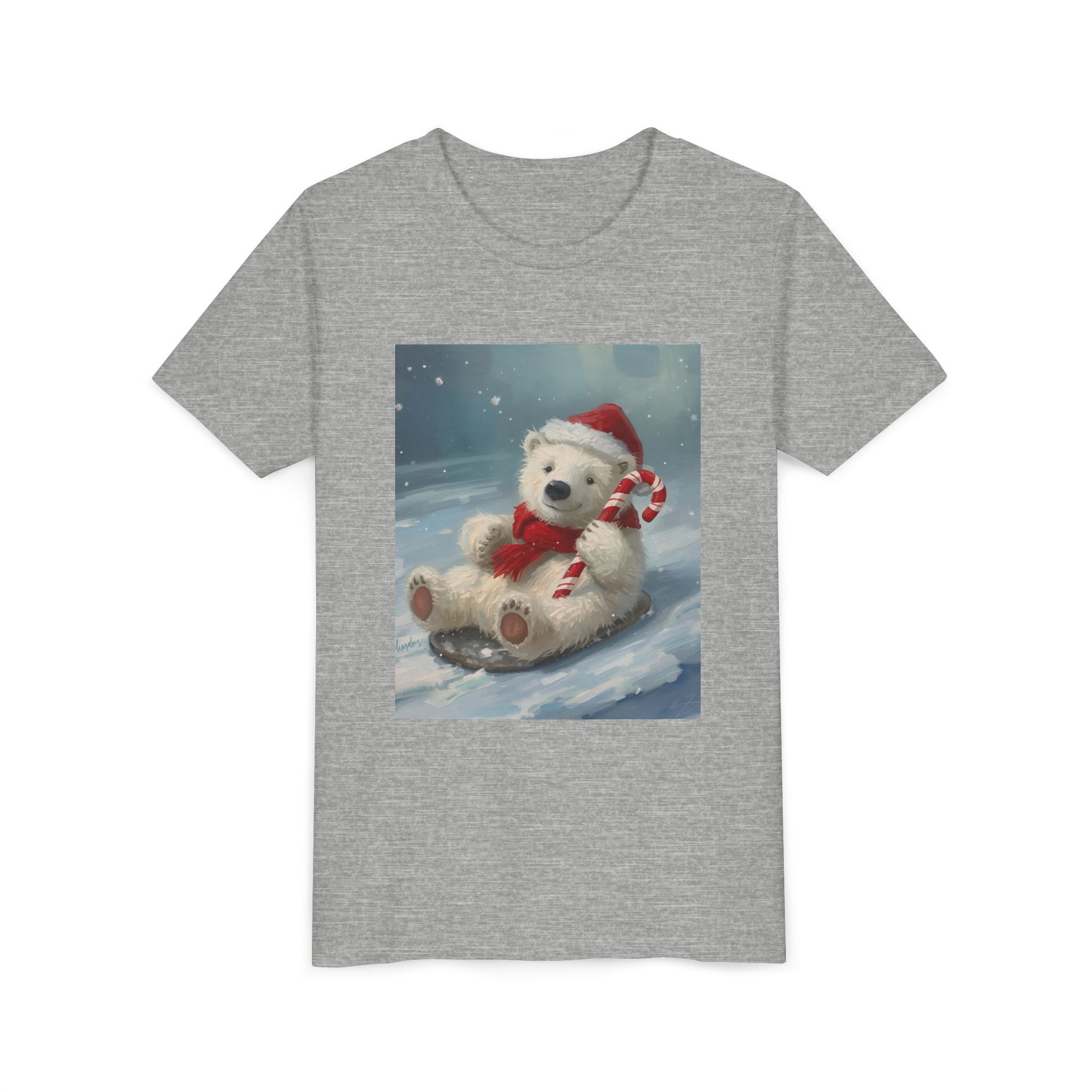 Cute Christmas Bear Youth Short Sleeve Tee