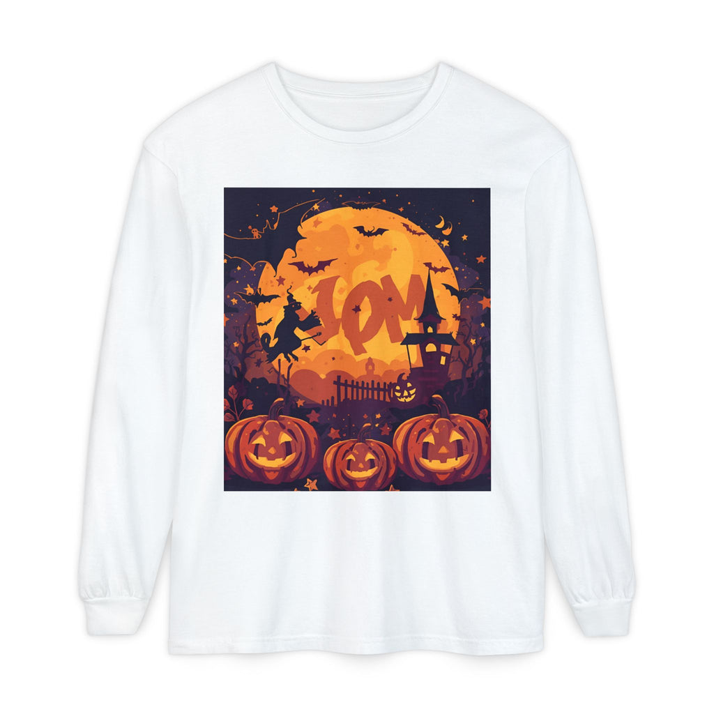 Halloween Pumpkin Long Sleeve T-Shirt, Unisex Spooky Shirt, Fall Apparel, Halloween Costume, Cozy Autumn Top, Halloween Party Wear