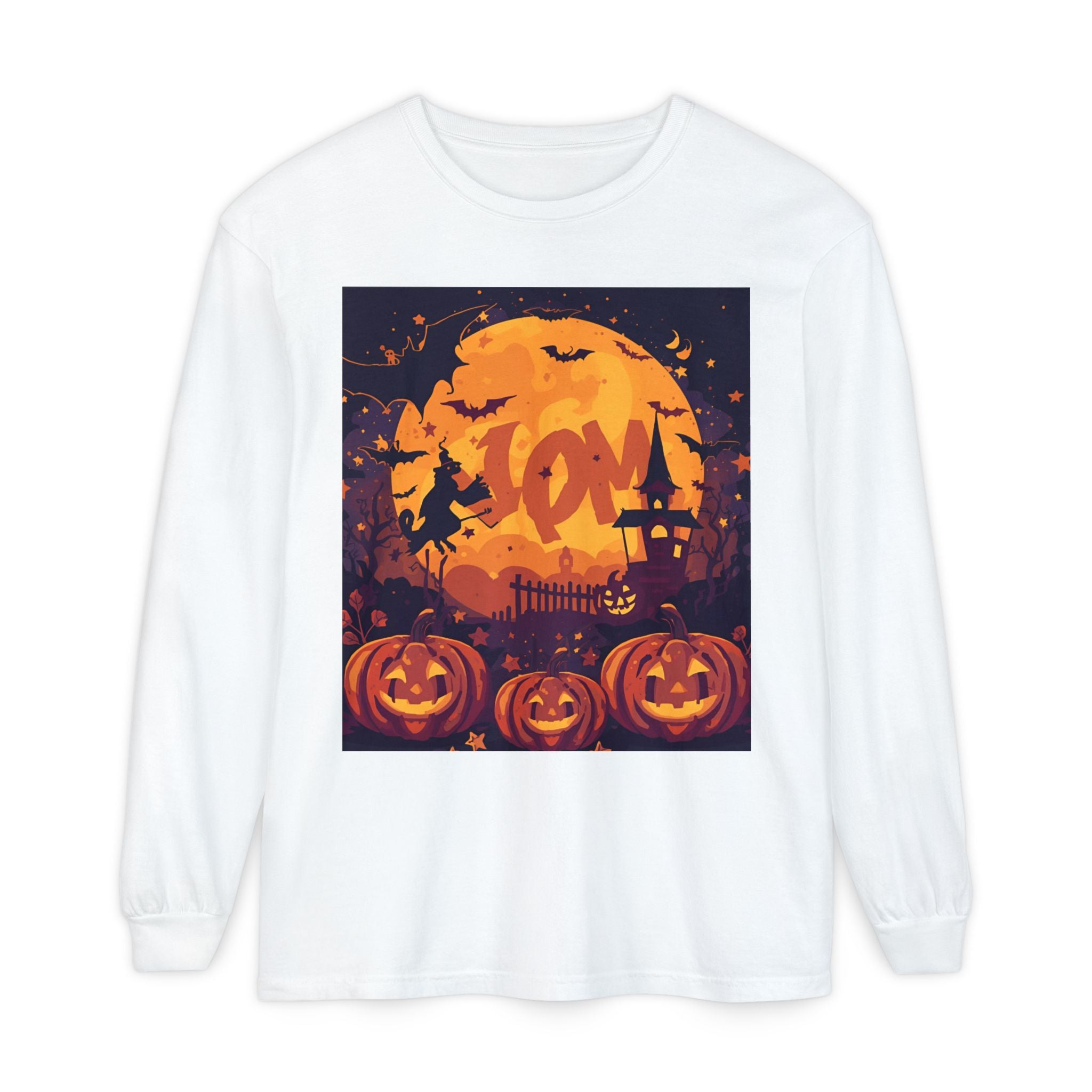 Halloween Pumpkin Long Sleeve T-Shirt, Unisex Spooky Shirt, Fall Apparel, Halloween Costume, Cozy Autumn Top, Halloween Party Wear