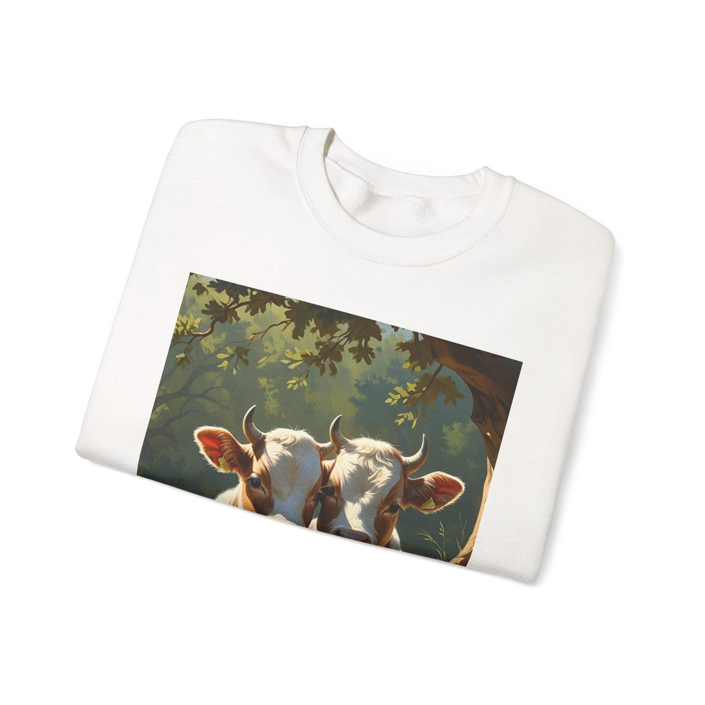 Cozy Cow Crewneck Sweatshirt, Unisex Pullover, Animal Lover Gift, Farmhouse Decor, Best Friends, Cute Sweatshirt