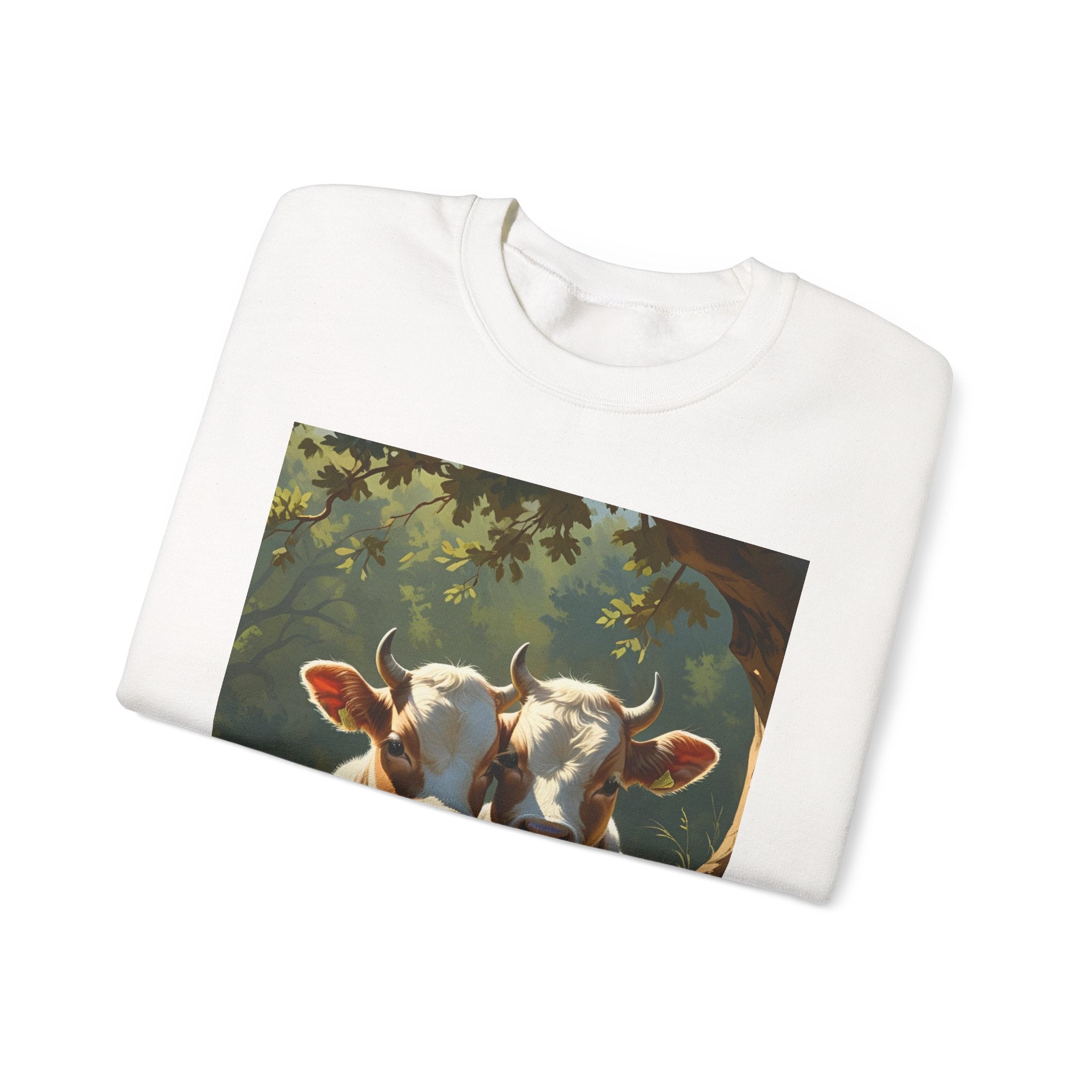 Cozy Cow Crewneck Sweatshirt, Unisex Pullover, Animal Lover Gift, Farmhouse Decor, Best Friends, Cute Sweatshirt