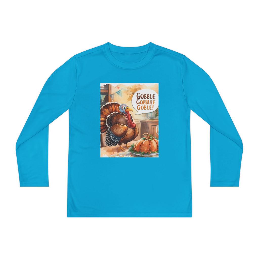 Thanksgiving Turkey Youth Long Sleeve Competitor Tee