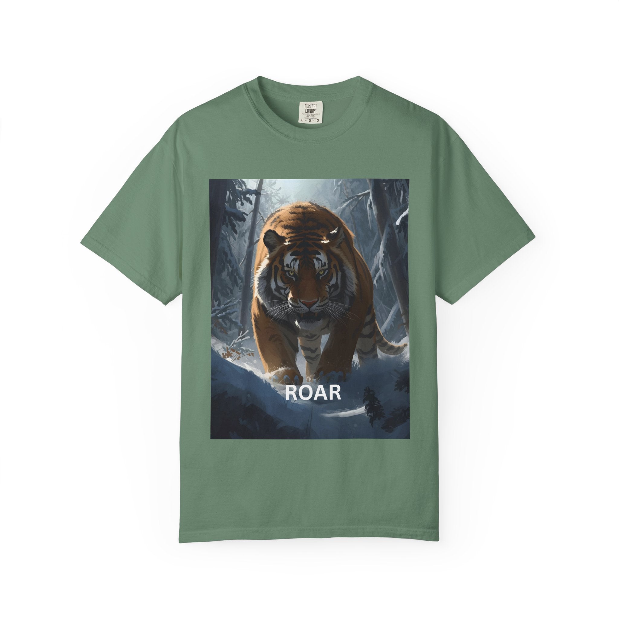 Tiger Roar Snow Unisex T-Shirt, Animal Lover Gift, Wildlife Tee, Casual Wear, Adventure Shirt, Nature Inspired Apparel