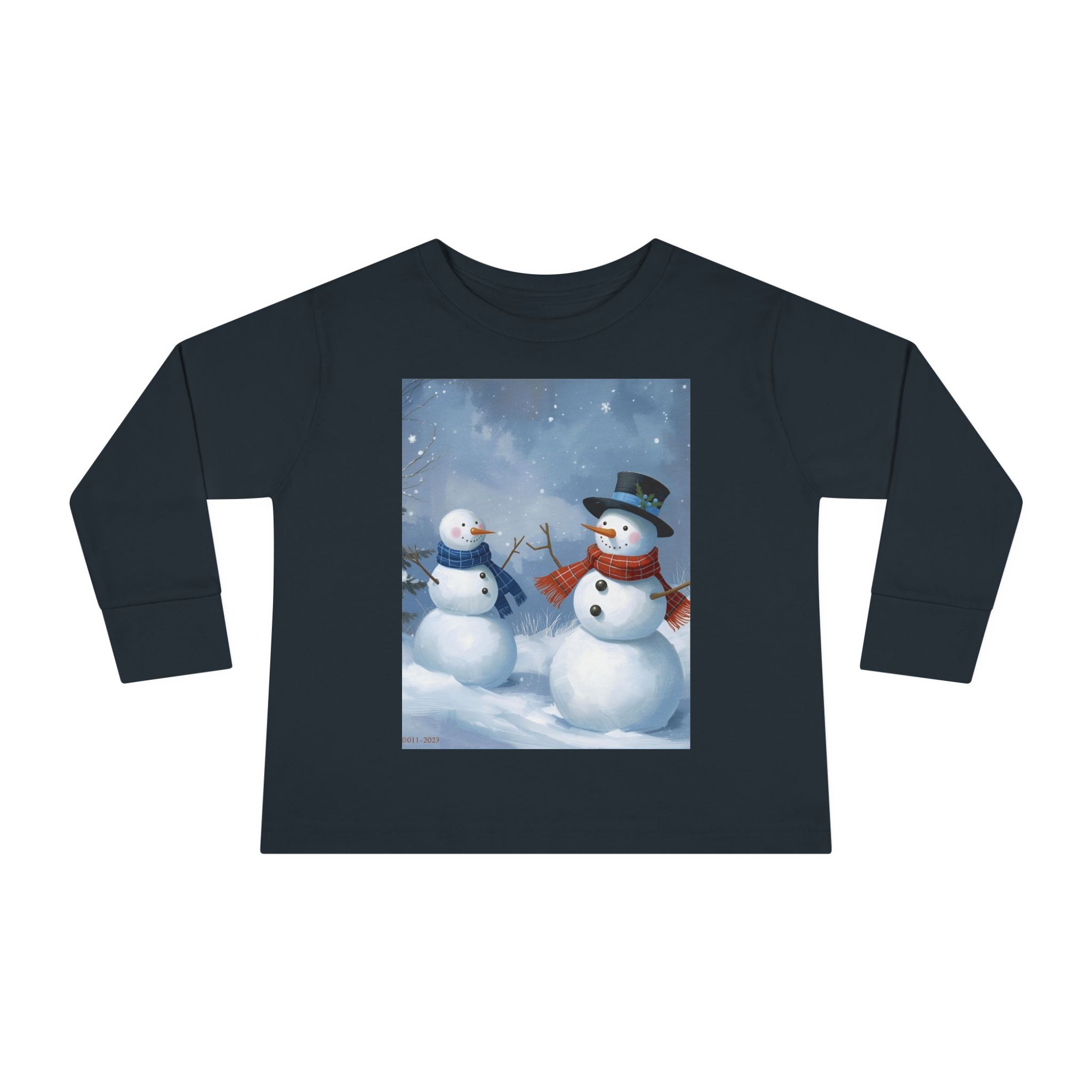 Christmas Snowman Family Toddler Long Sleeve Tee