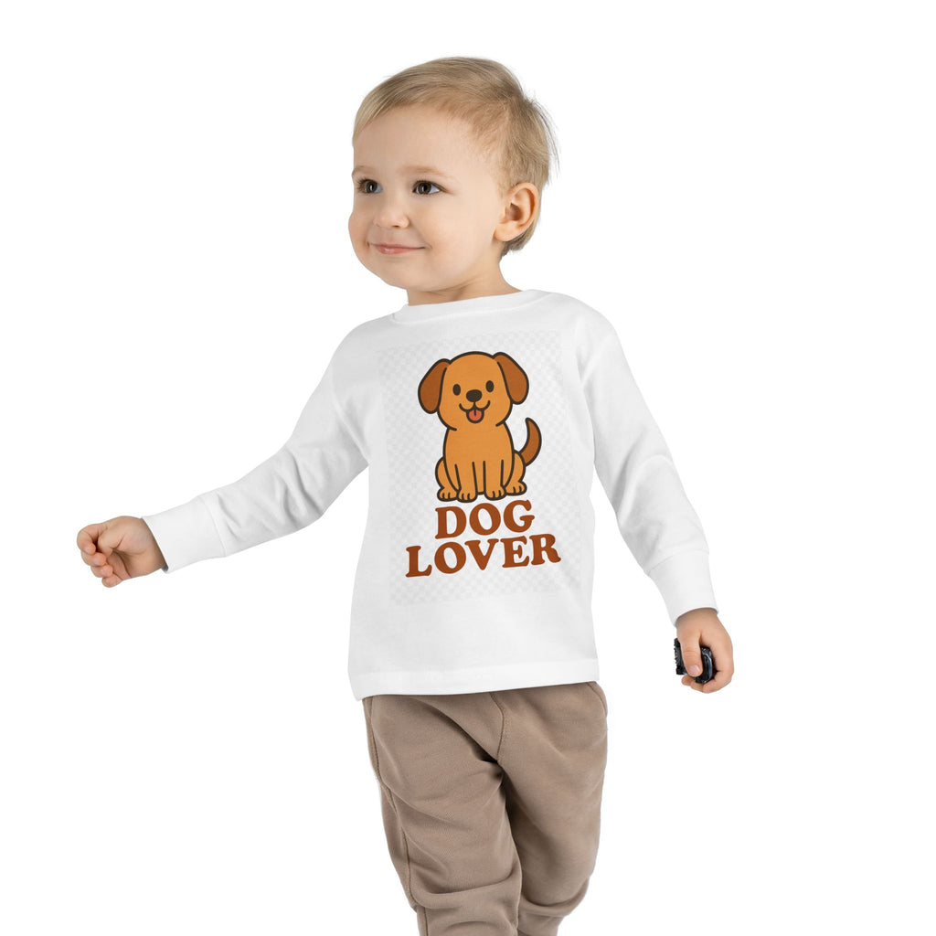 Toddler Dog Lover Long Sleeve Tee - Cute Pet Gift, Kids Animal Shirt, Birthday Present, Dog Theme Apparel, Puppy Enthusiast Gift