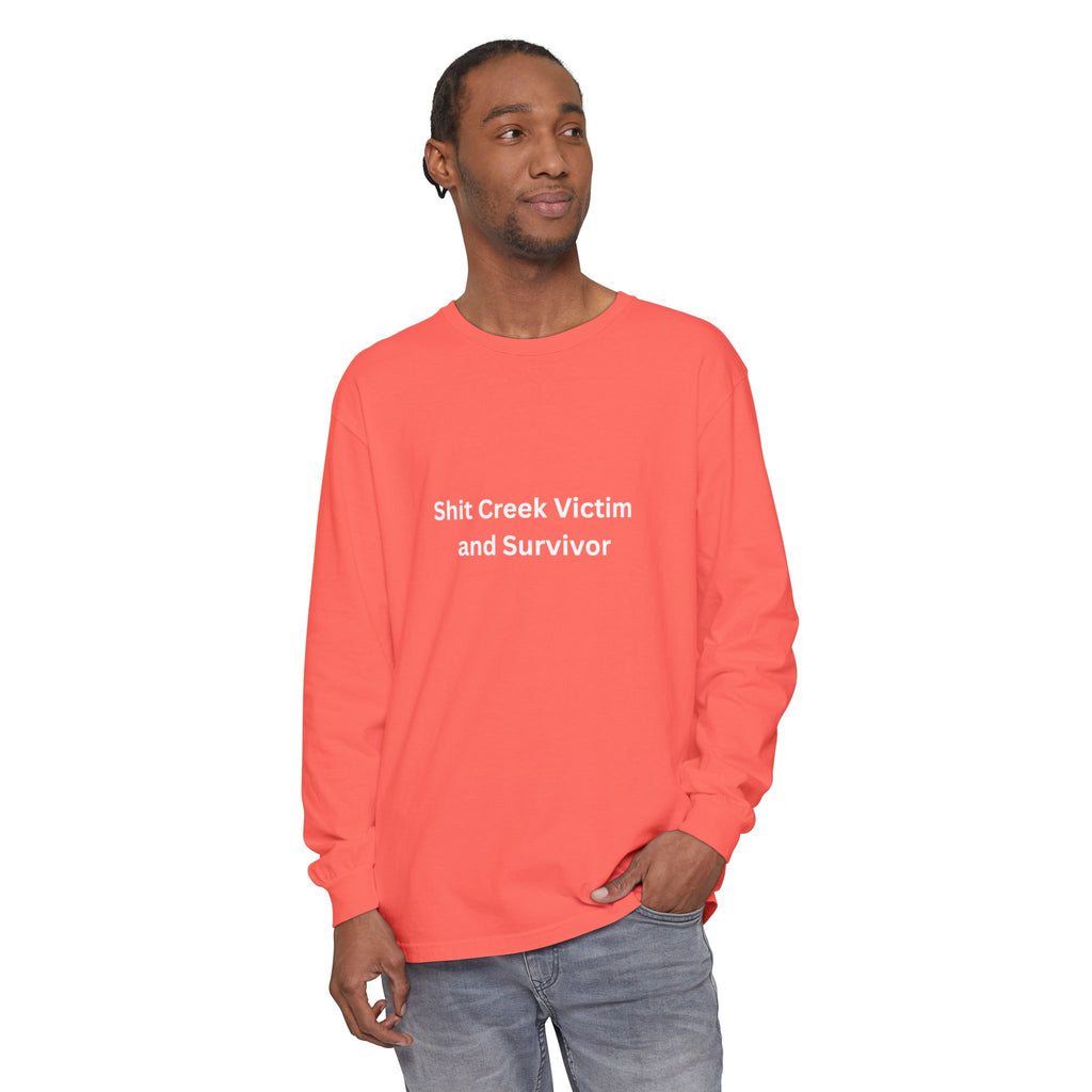 Shit Creek Survivor Long Sleeve T-Shirt, Funny Gift, Casual Wear, Humor Shirt, Birthday Gift, Unisex Apparel