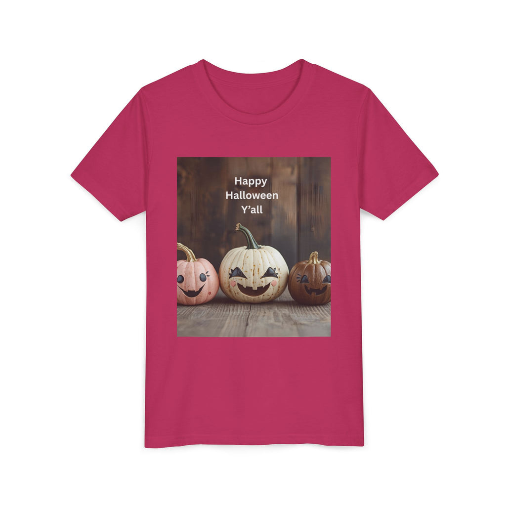Happy Halloween Youth Tee, Kids Halloween Shirt, Pumpkin T-Shirt, Fall Festival Apparel, Trick or Treat Wear, Spooky Season Top