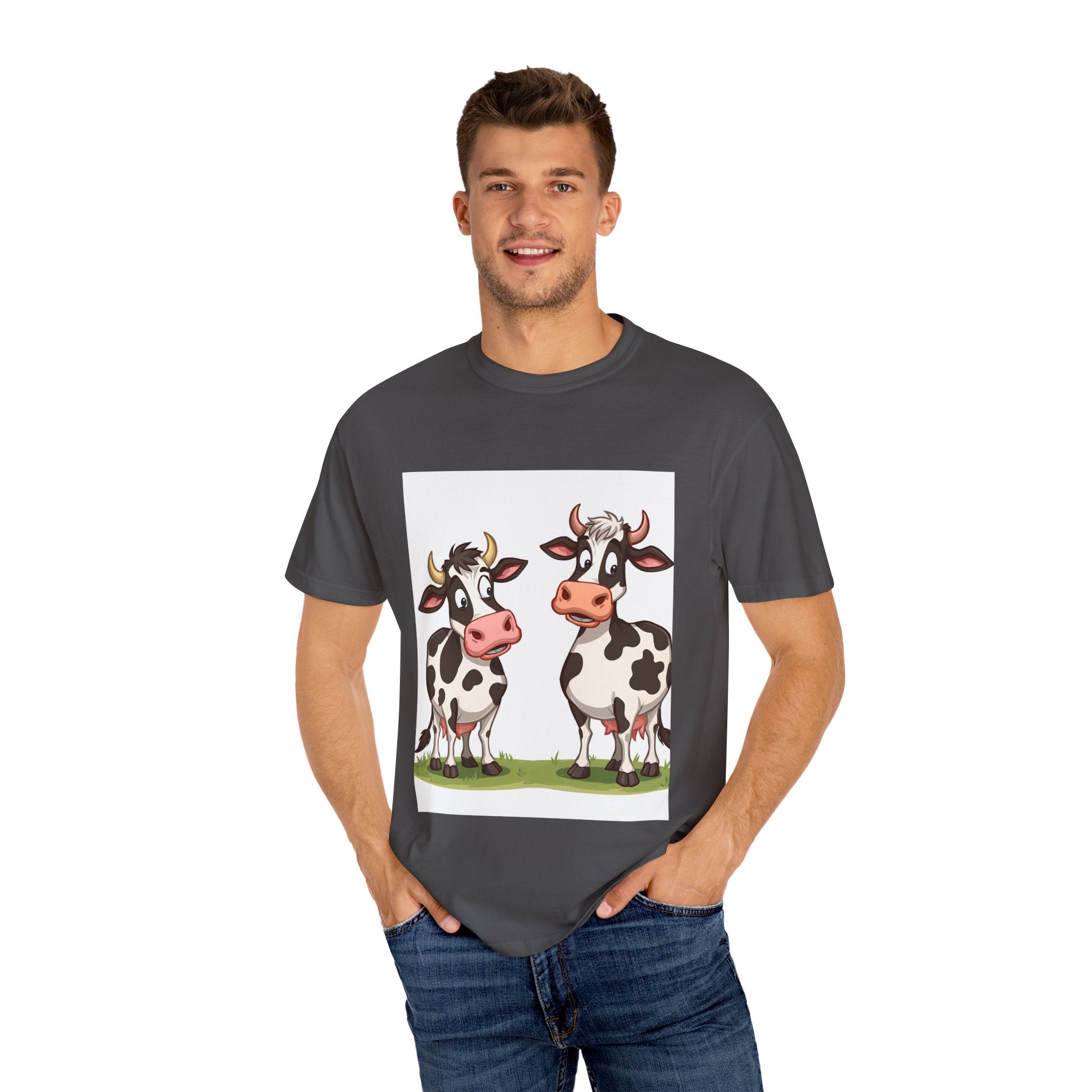 Cute Cows Unisex T-Shirt, Cute Cow Graphic Tee, Animal Lover Gift, Casual Wear, Birthday Present, Fun Farm Shirt