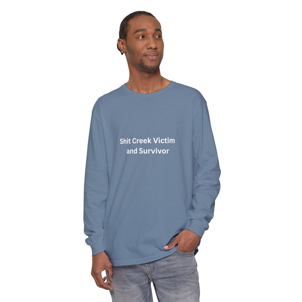 Shit Creek Survivor Long Sleeve T-Shirt, Funny Gift, Casual Wear, Humor Shirt, Birthday Gift, Unisex Apparel