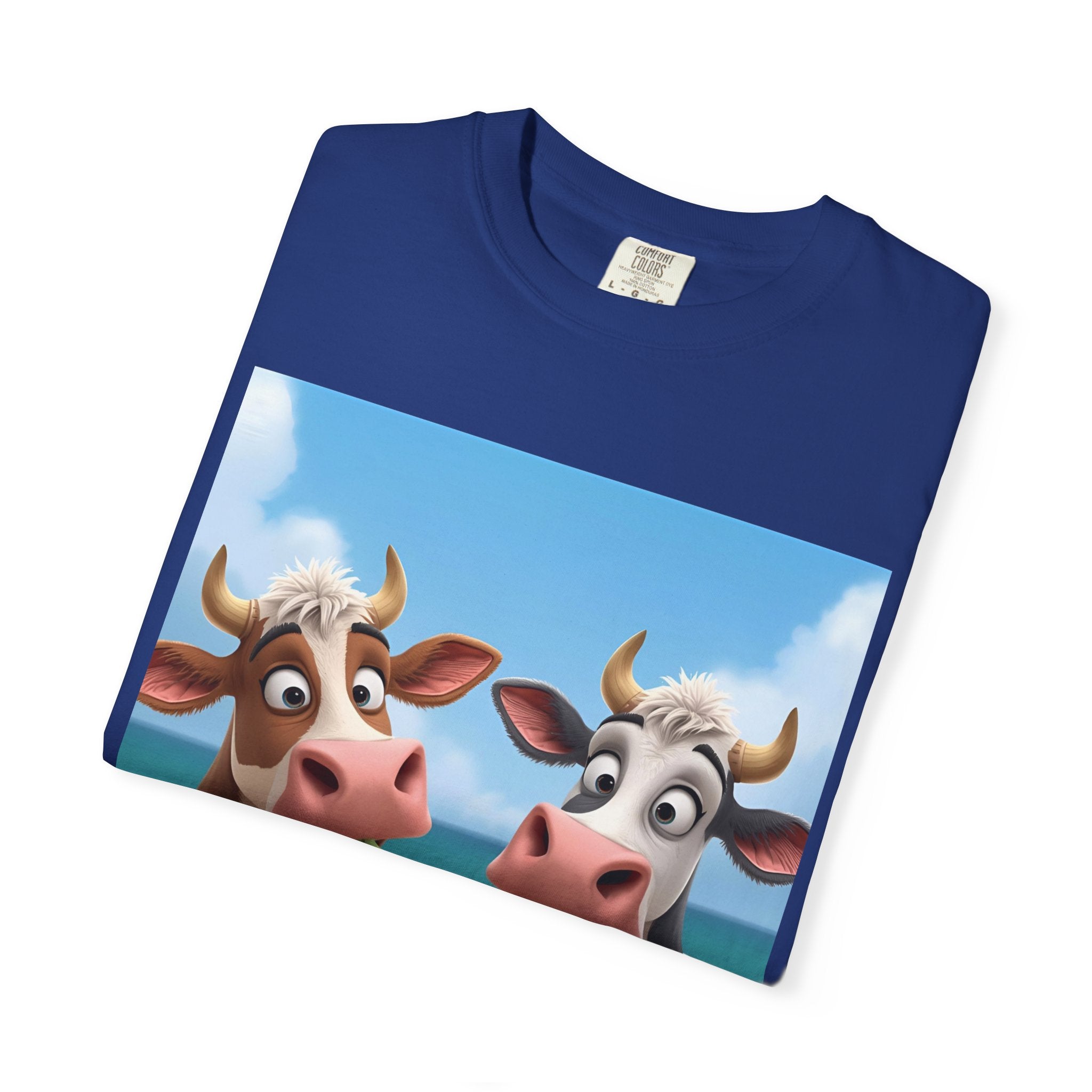Beachy Cow Unisex Garment-Dyed T-shirt
