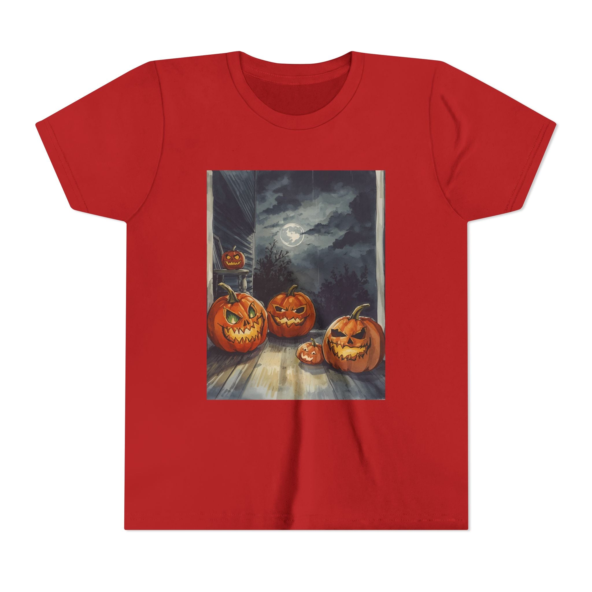 Halloween Pumpkin Scary Youth Short Sleeve Tee