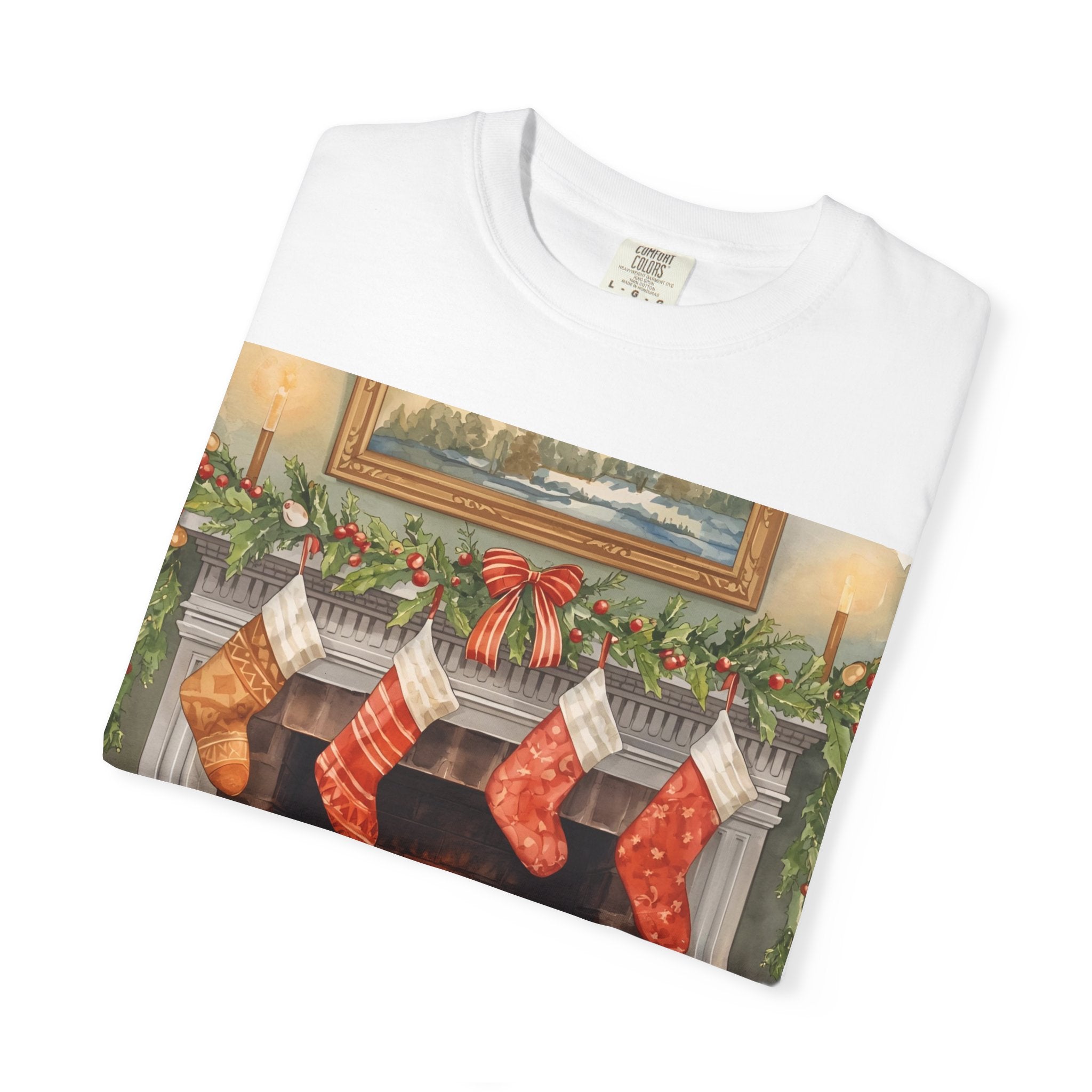 Cozy Christmas Fireplace T-Shirt | Unisex Holiday Tee | Gift for Him/Her | Festive Layering Top | Merry Christmas Apparel