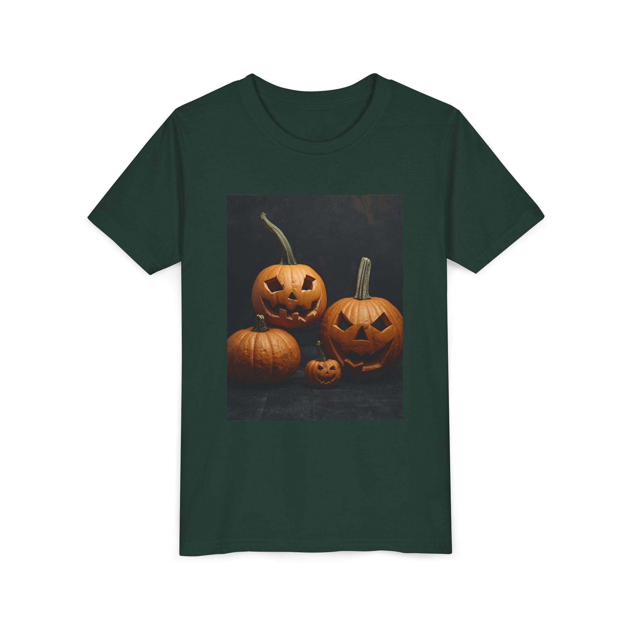 Spooky Halloween Pumpkin Youth Short Sleeve Tee