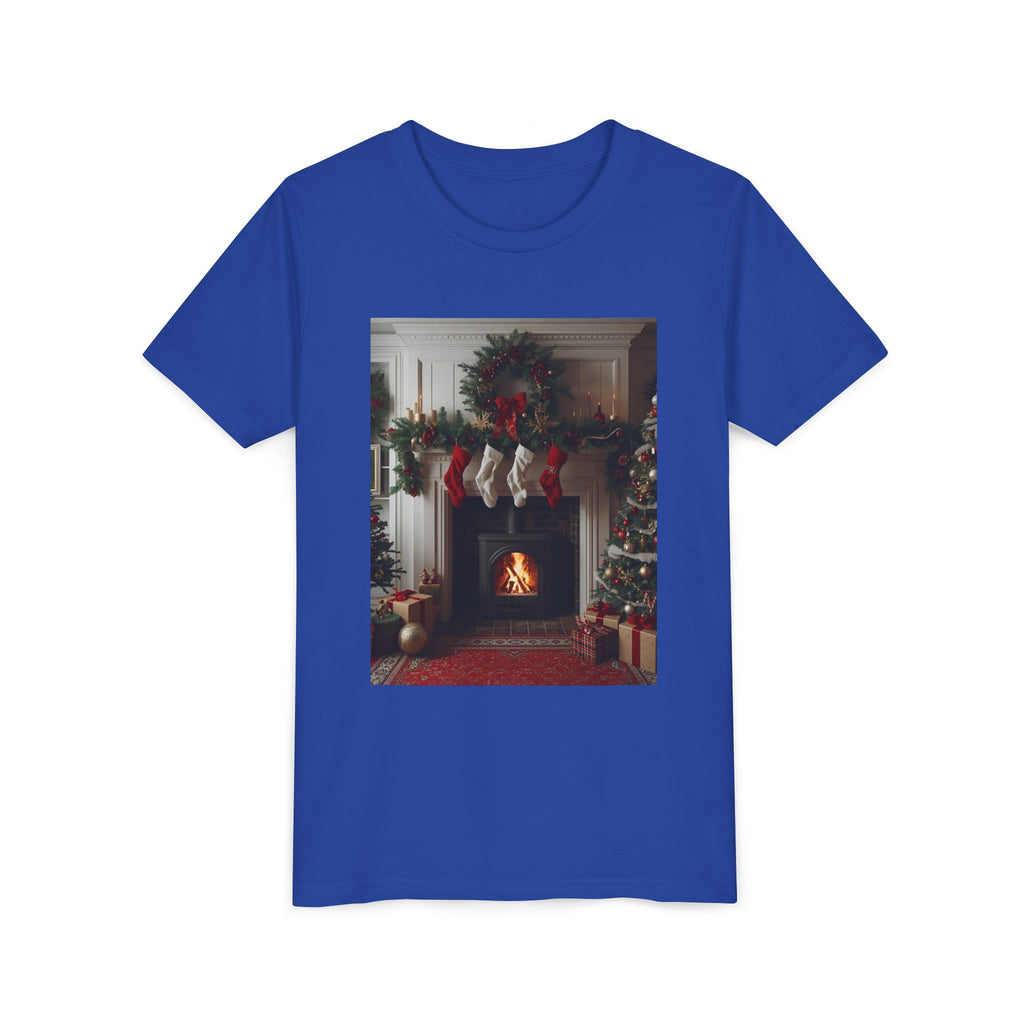 Cozy Christmas Youth Tee, Holiday Gift for Kids, Festive Short Sleeve Shirt, Winter Wear, Family Photos, Christmas Apparel