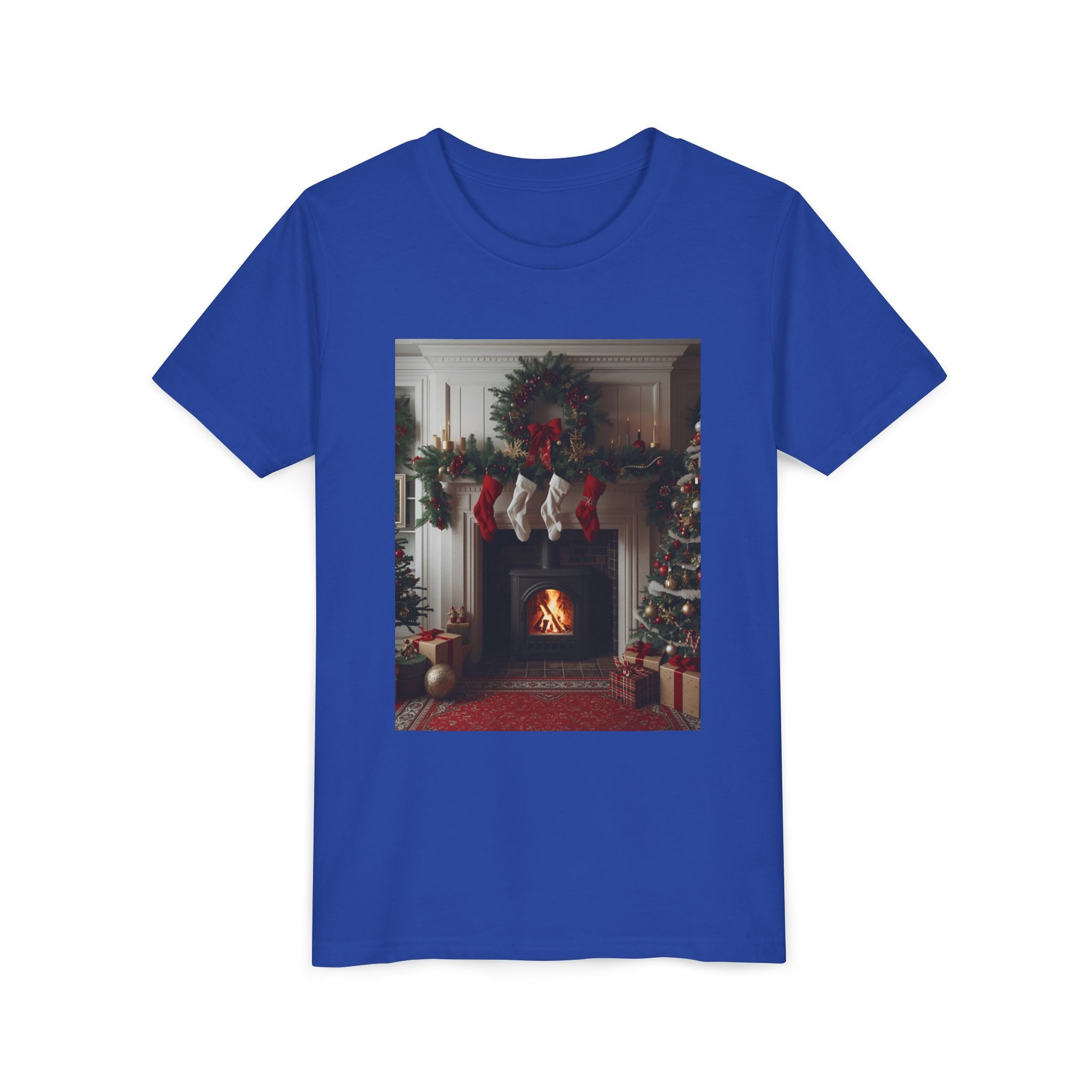 Cozy Christmas Youth Tee, Holiday Gift for Kids, Festive Short Sleeve Shirt, Winter Wear, Family Photos, Christmas Apparel