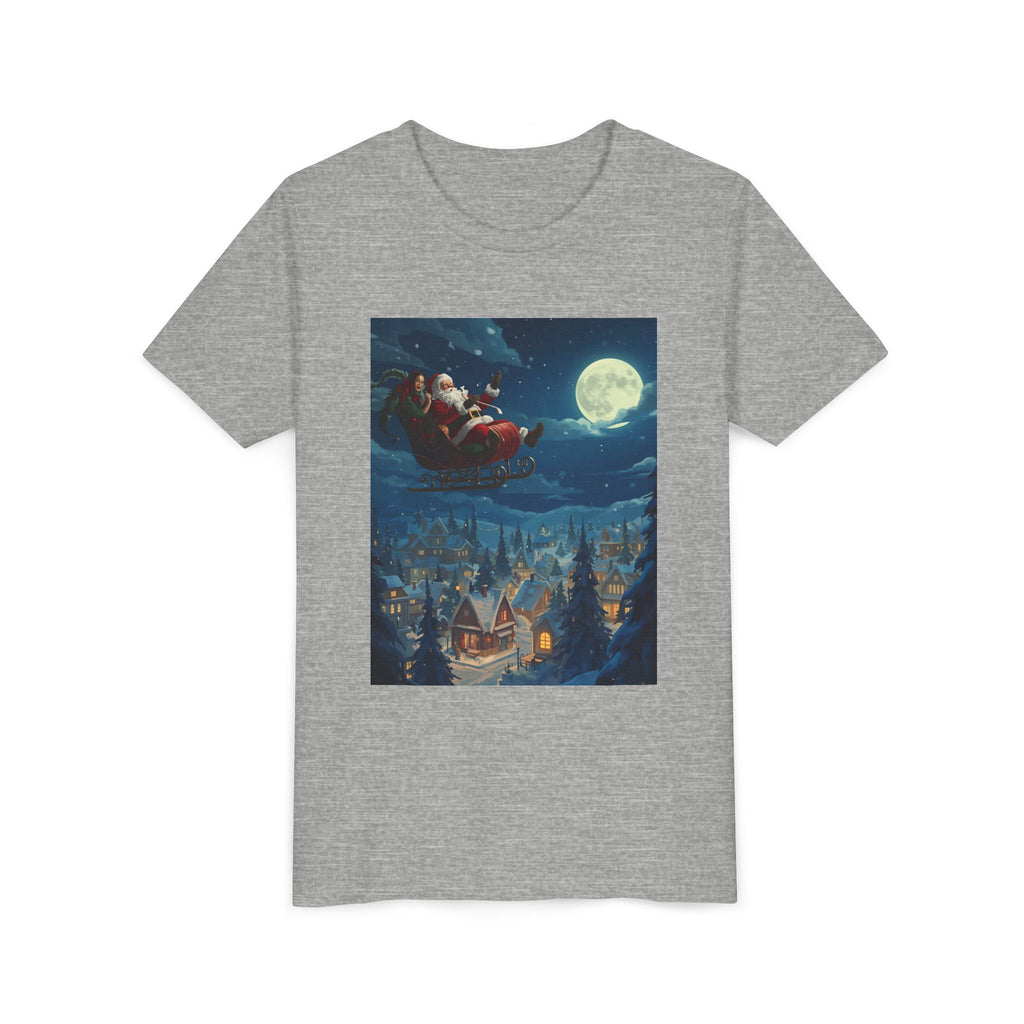 Christmas Santa Sleigh Youth Short Sleeve Tee