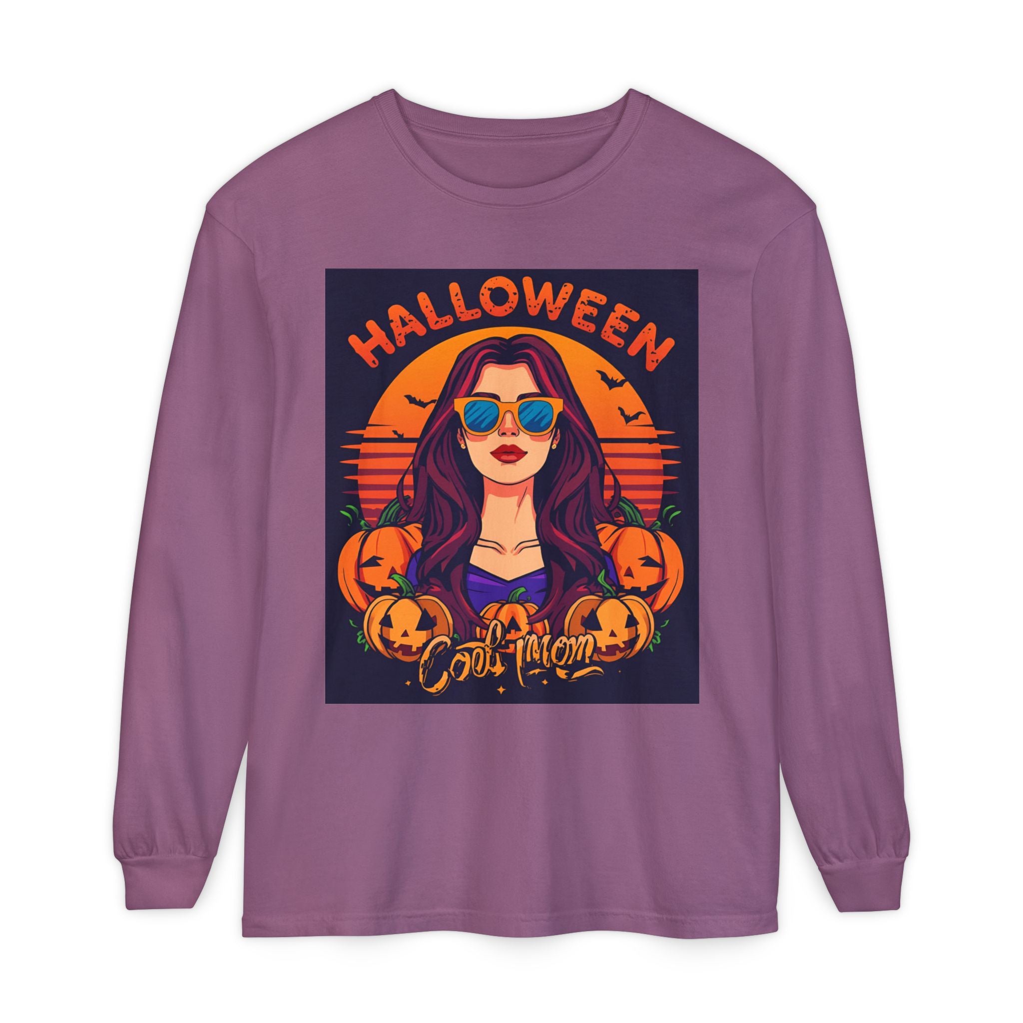 Halloween Themed Unisex Garment-dyed Long Sleeve T-Shirt